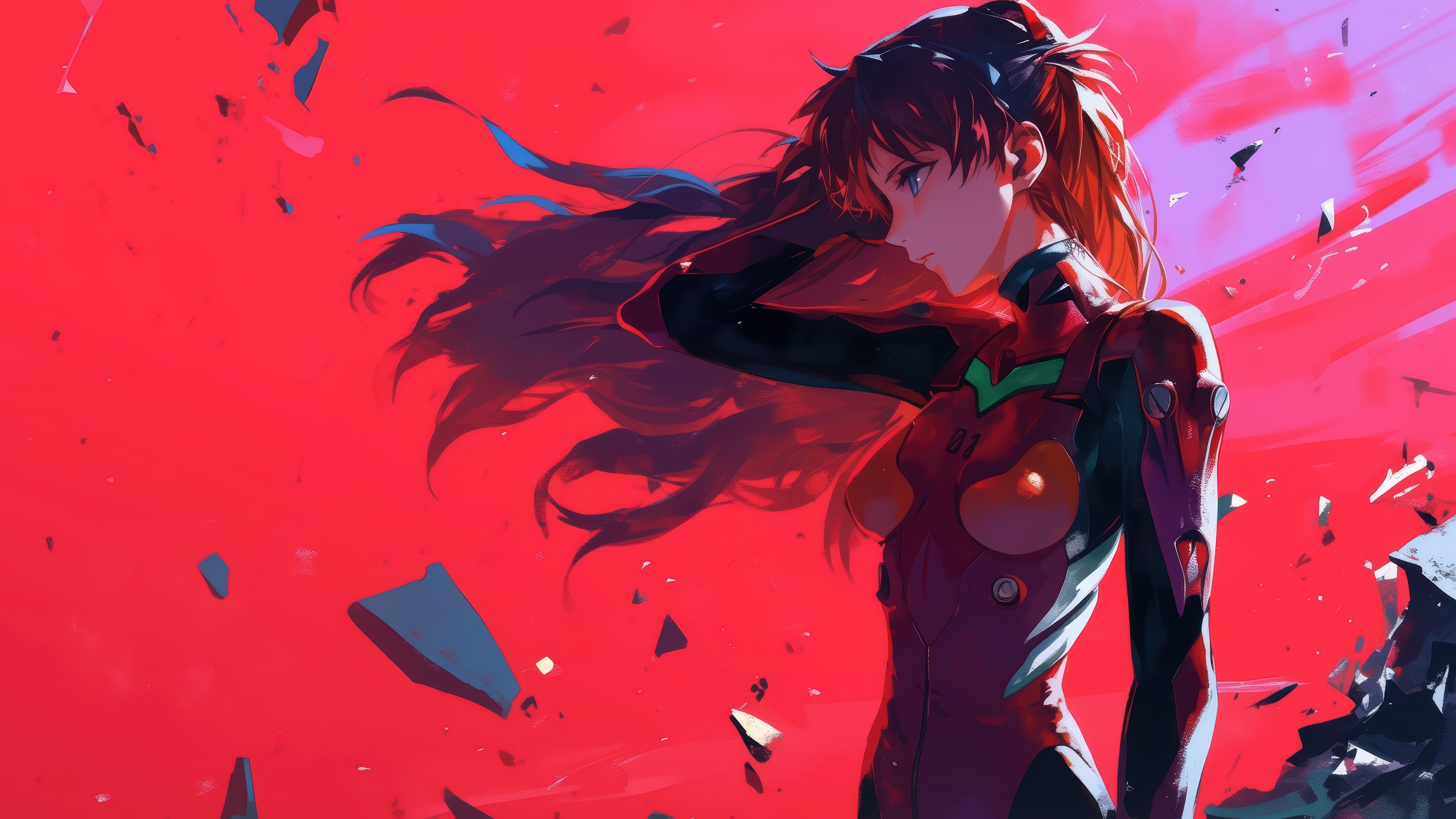 Asuka Langley Soryu in Neon Genesis Evangelion 4K HD Wallpaper
