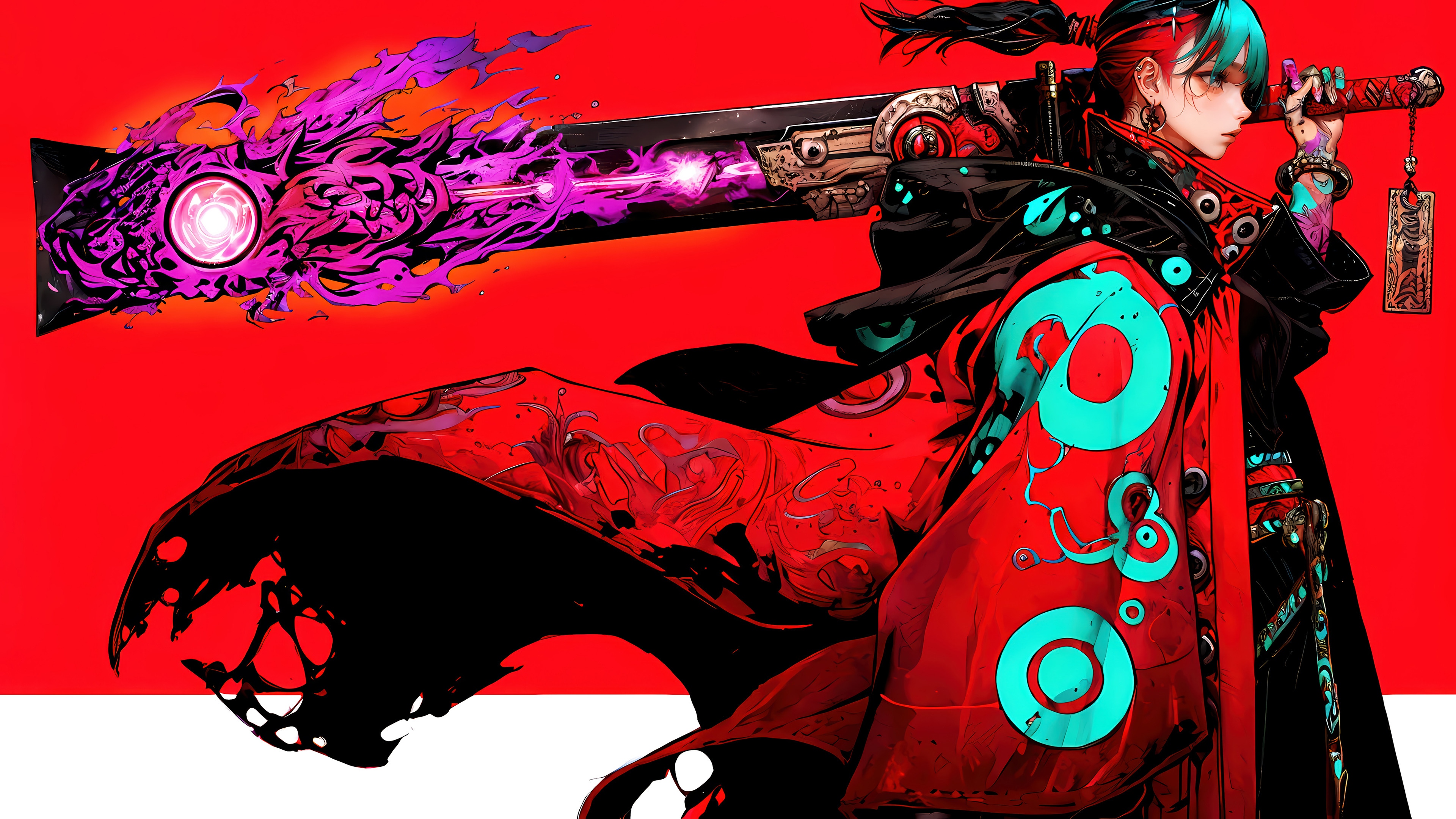 Fantasy Warrior with a Flaming Sword HD Wallpaper