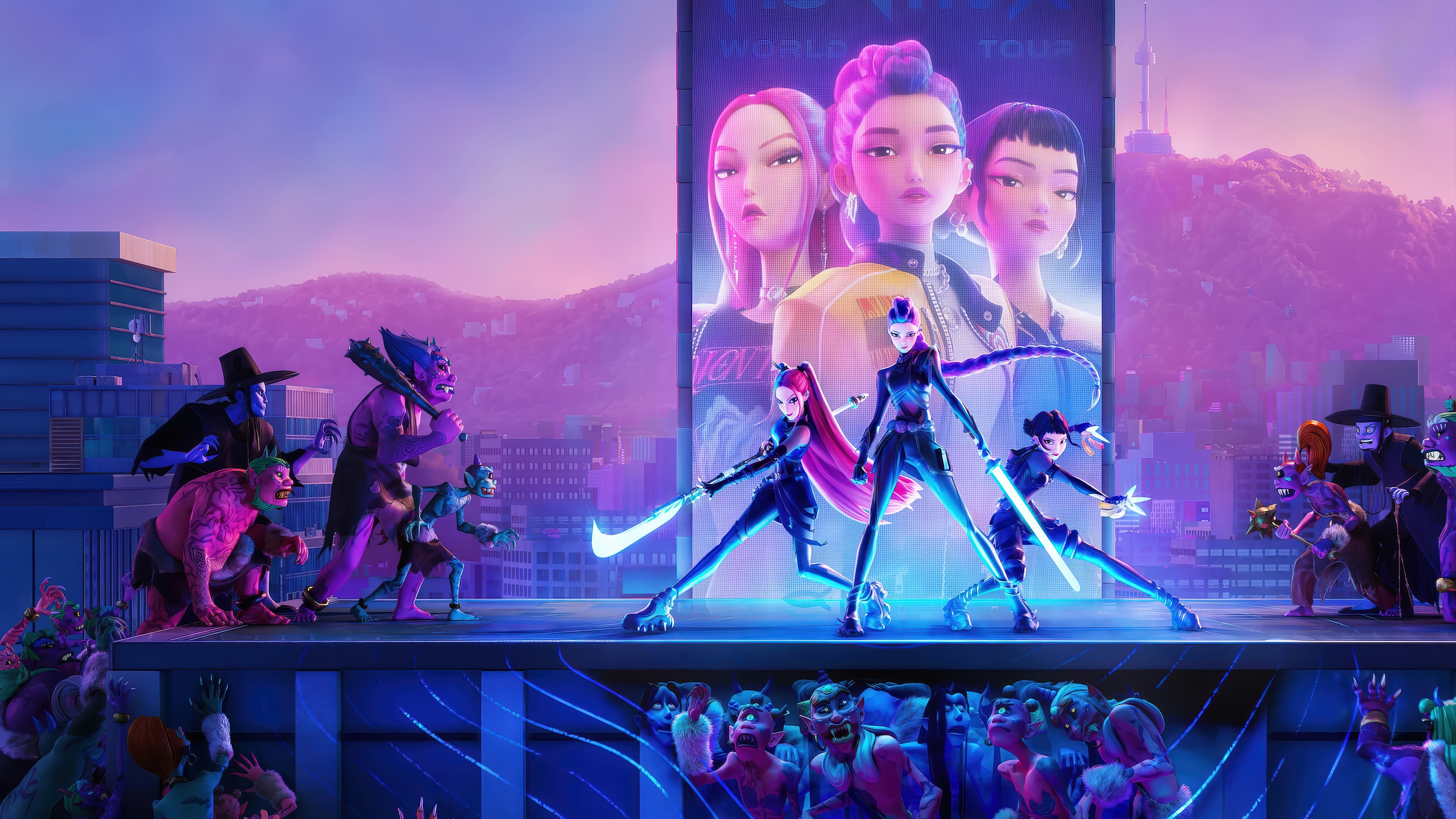 K-Pop Demon Hunters 4K HD Wallpaper
