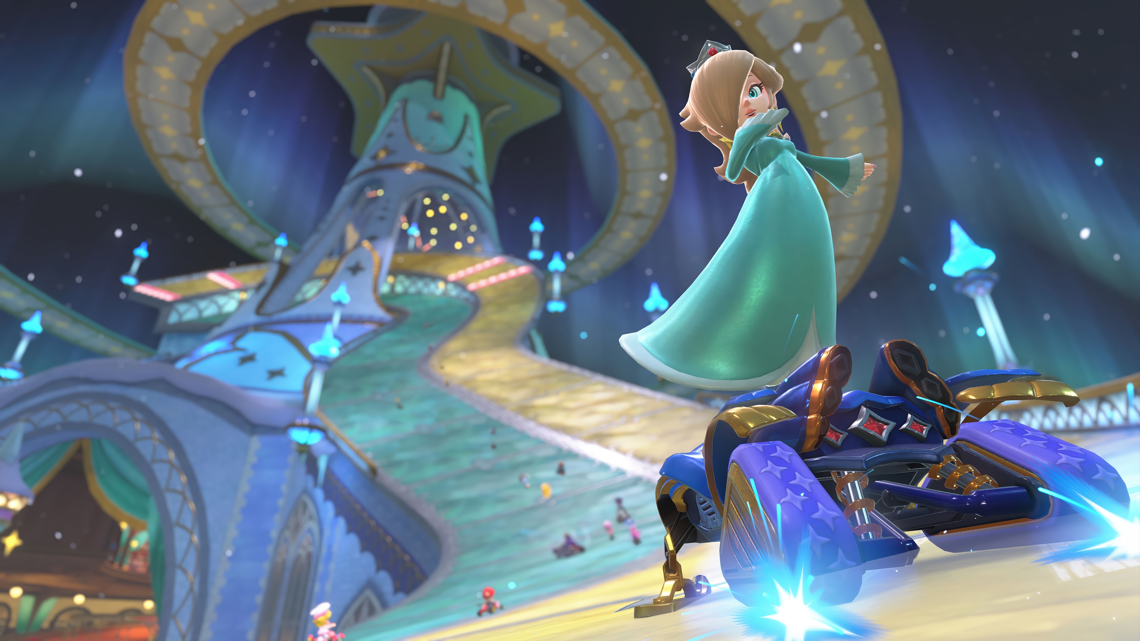 Rosalina racing in Mario Kart 4K HD Wallpaper