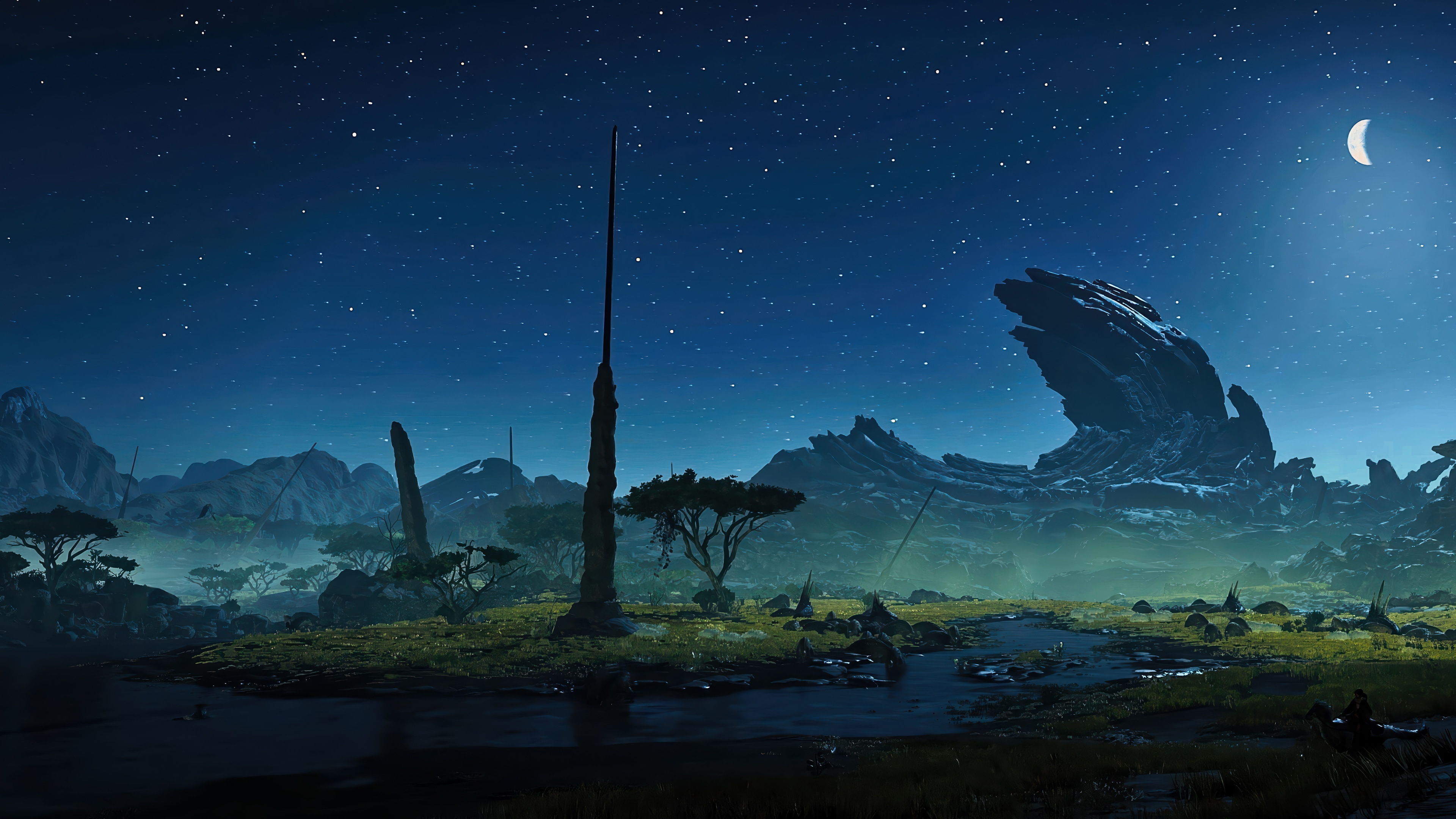 Monster Hunter Wilds 4K Night Scenery HD Wallpaper