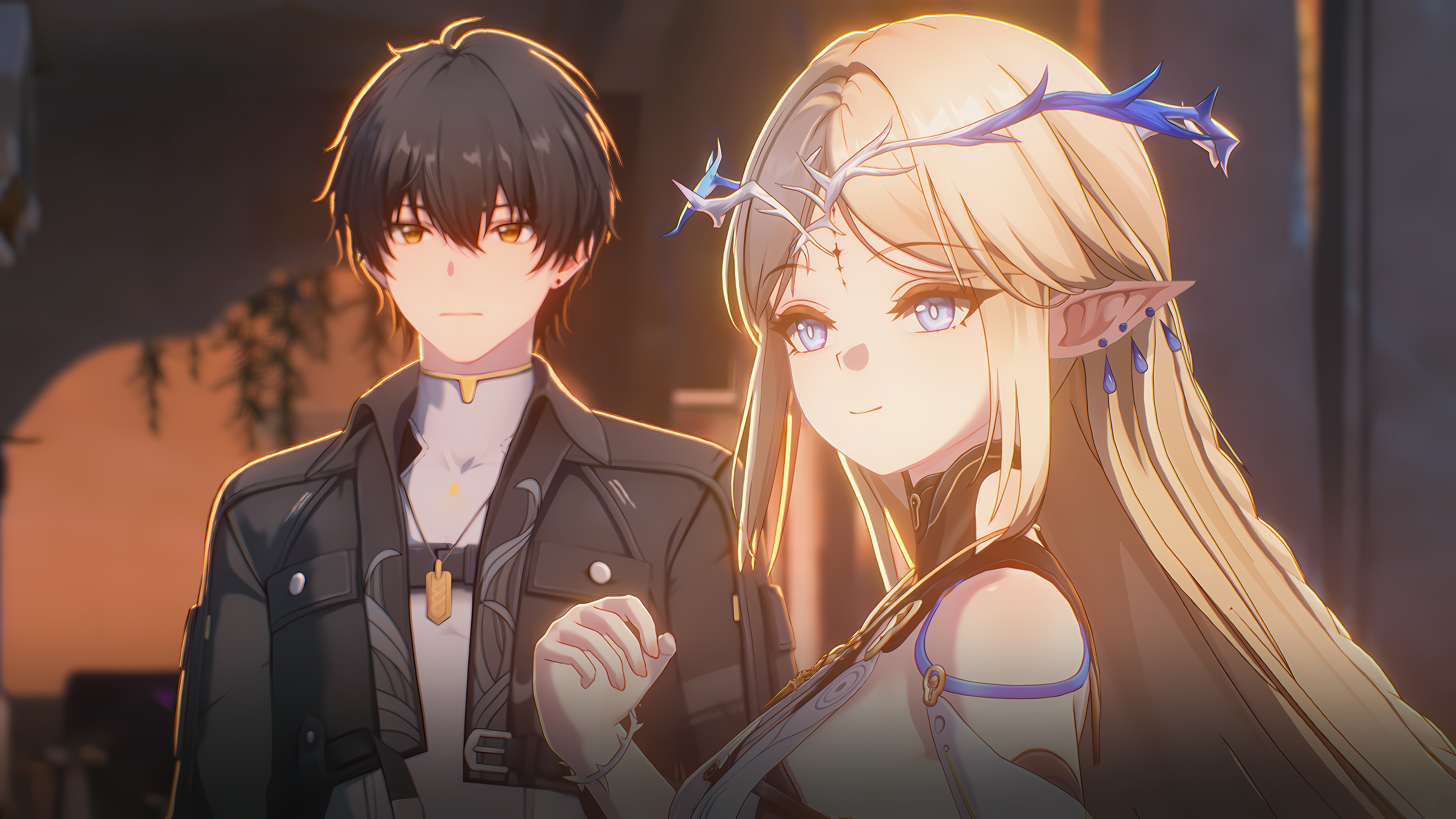 Cartethyia and Rover from Wuthering Waves HD Wallpaper