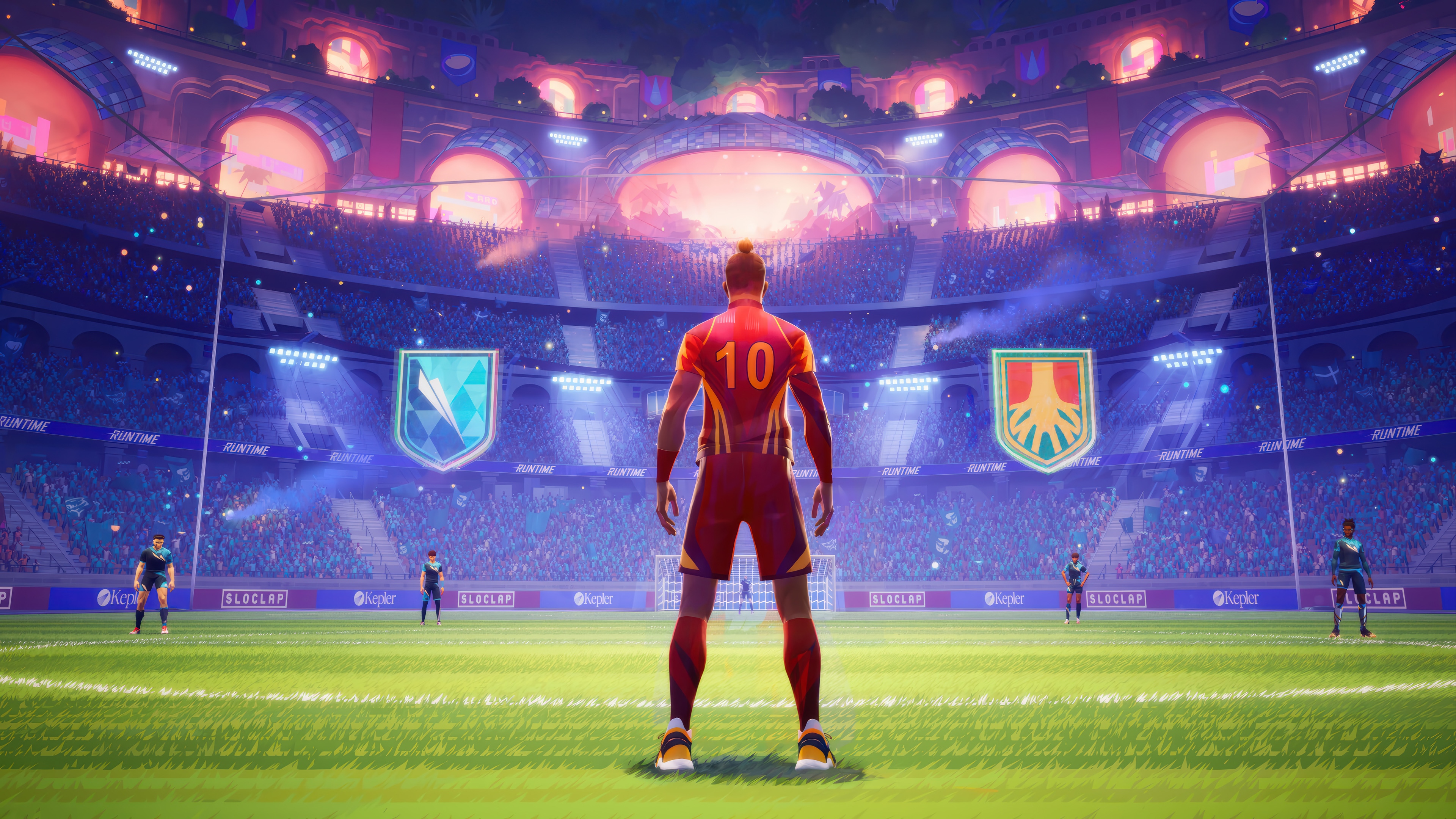 Soccer Stadium with Player Number 10 HD Wallpaper