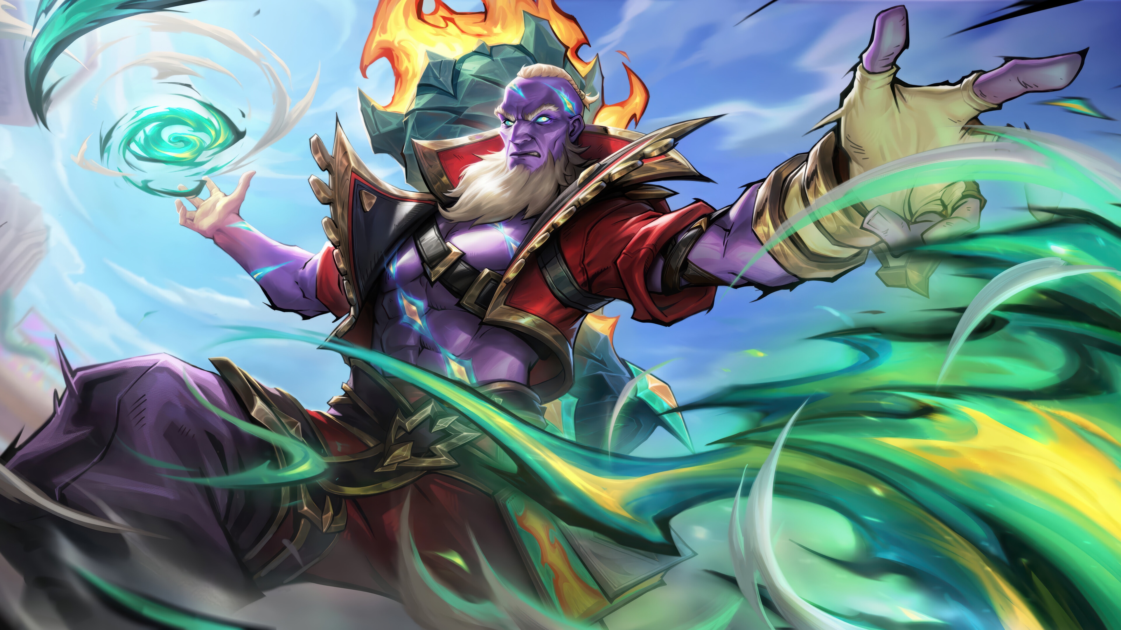 Ryze from League of Legends casting a spell HD Wallpaper