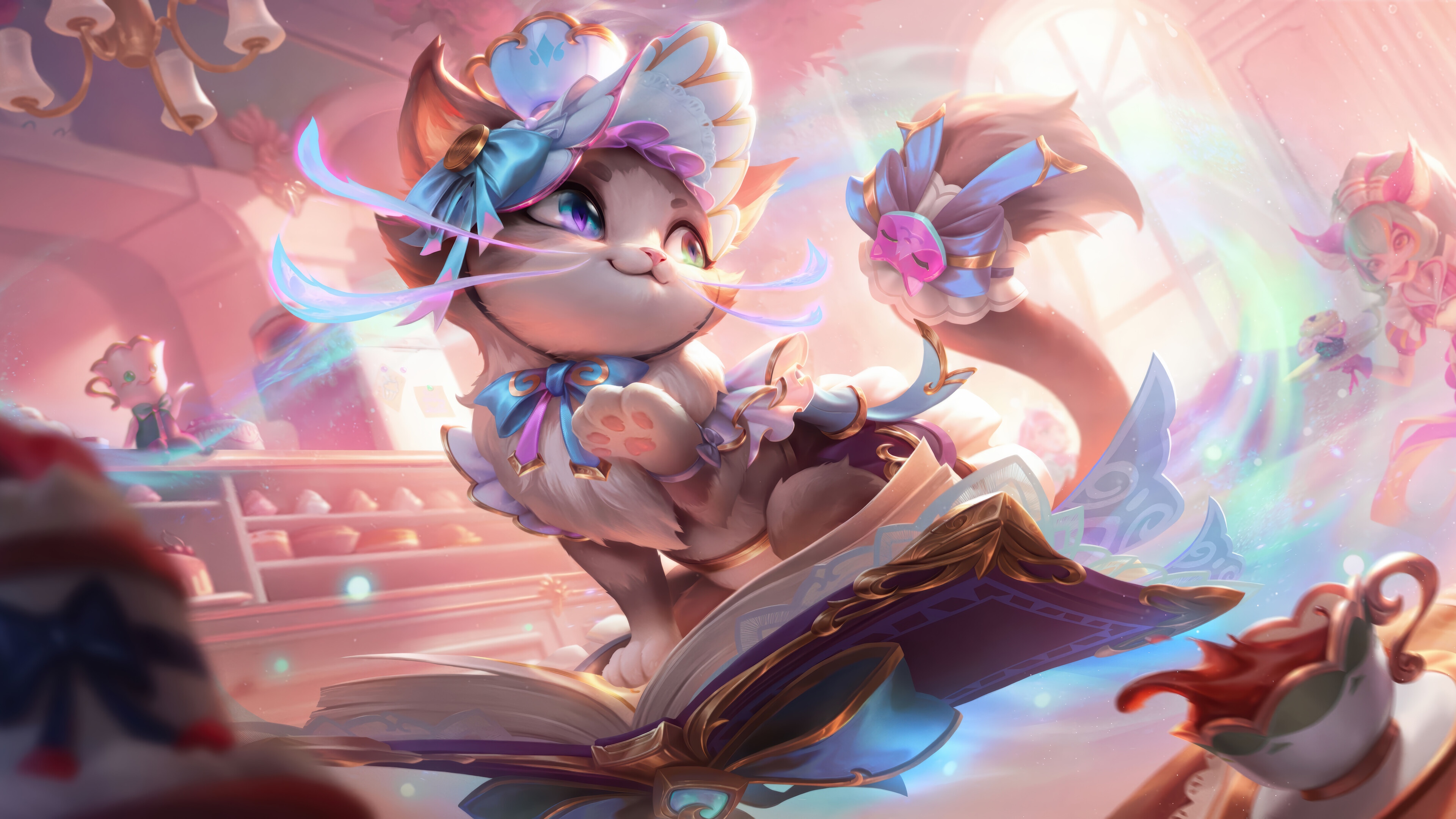Yuumi in Cafe Cuties skin from League of Legends HD Wallpaper