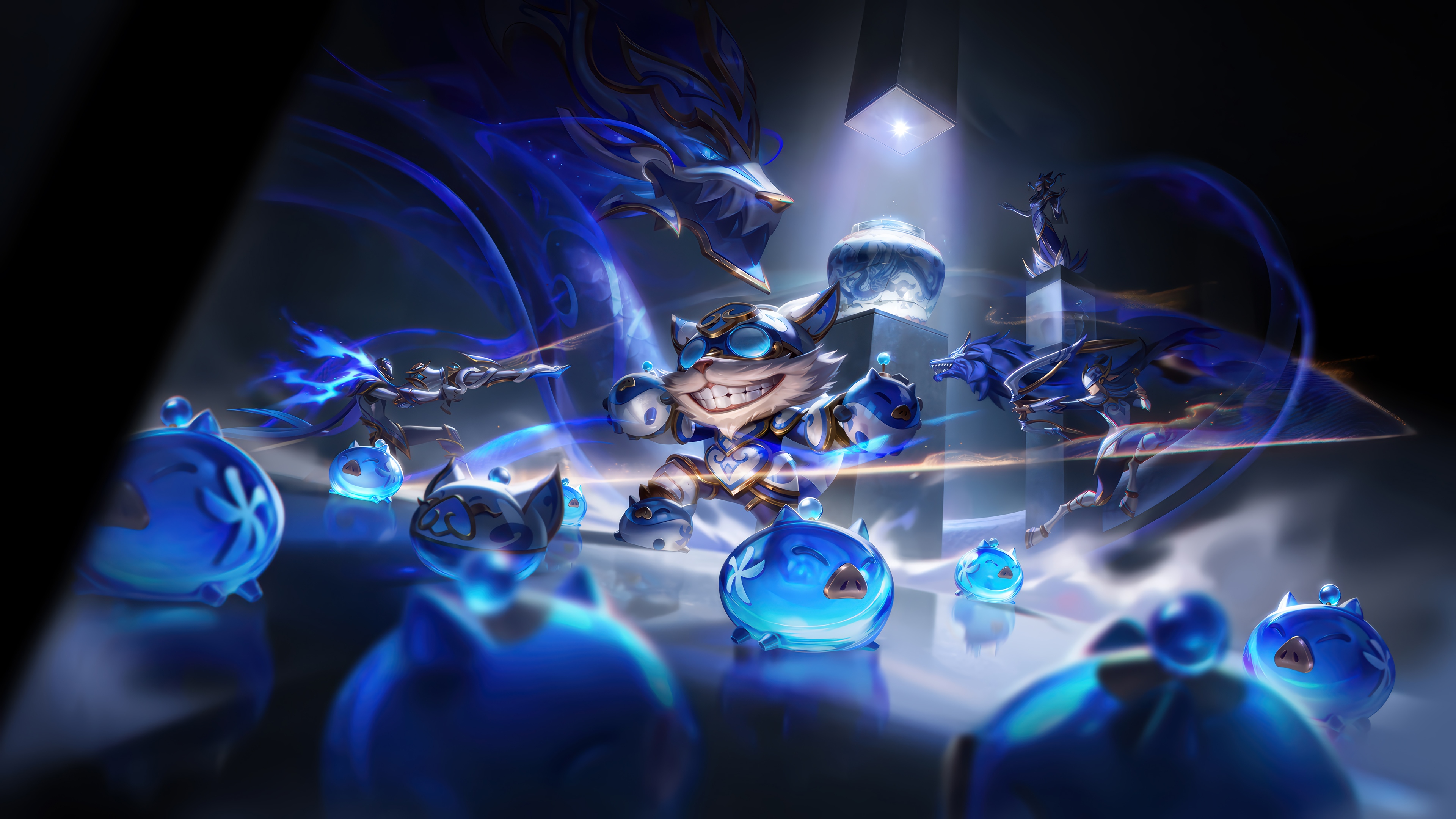 Porcelain Ziggs and Aurelion Sol in League of Legends 4K HD Wallpaper