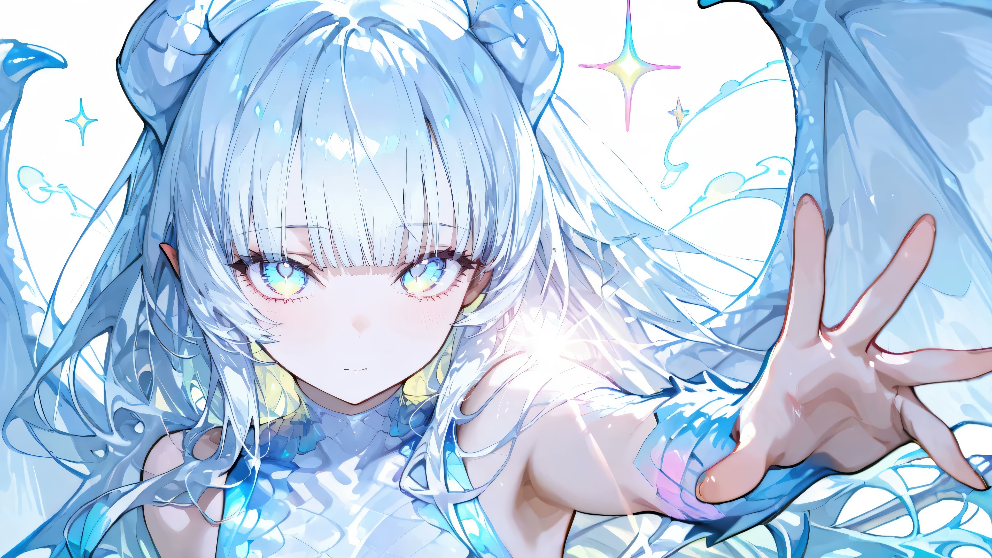 Anime girl with dragon wings and horns 4K HD Wallpaper