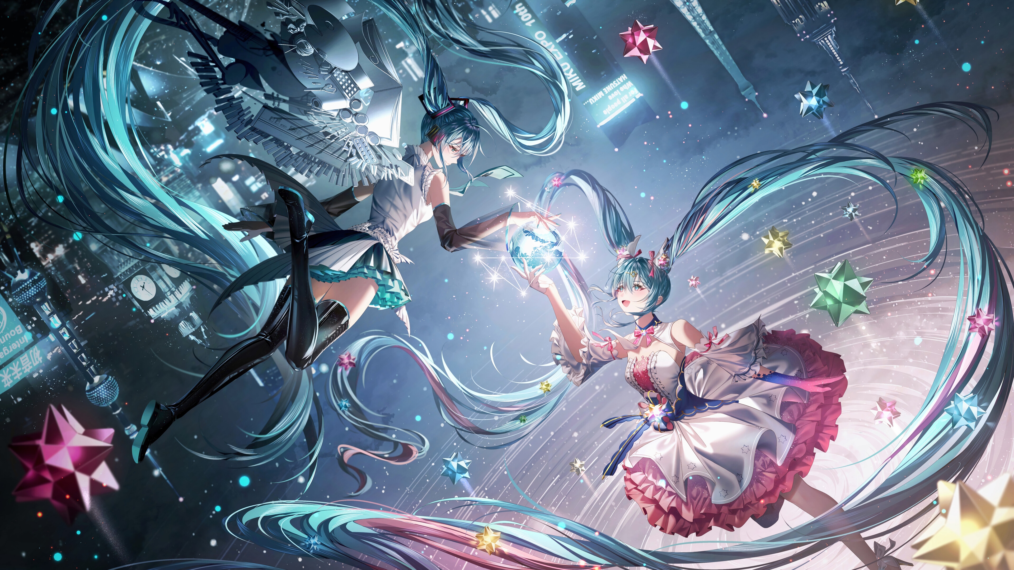 Hatsune Miku 4K Anime Vocaloid Girls HD Wallpaper