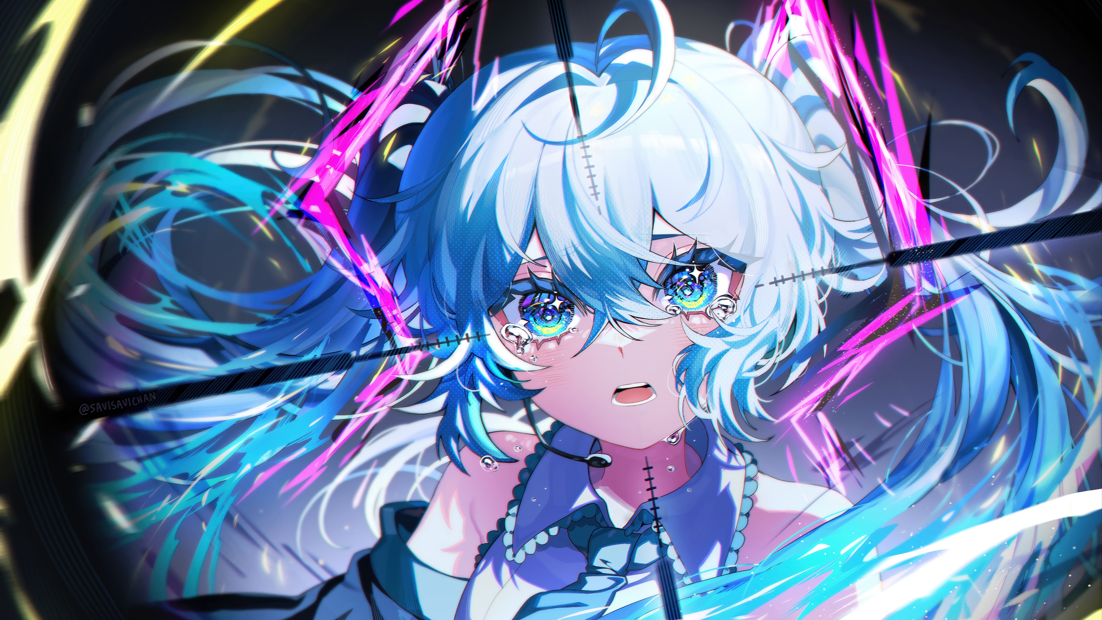 Hatsune Miku in 4K with Crosshair HD Wallpaper
