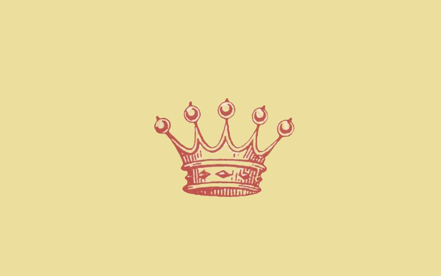 Red crown illustration on a yellow background HD Wallpaper