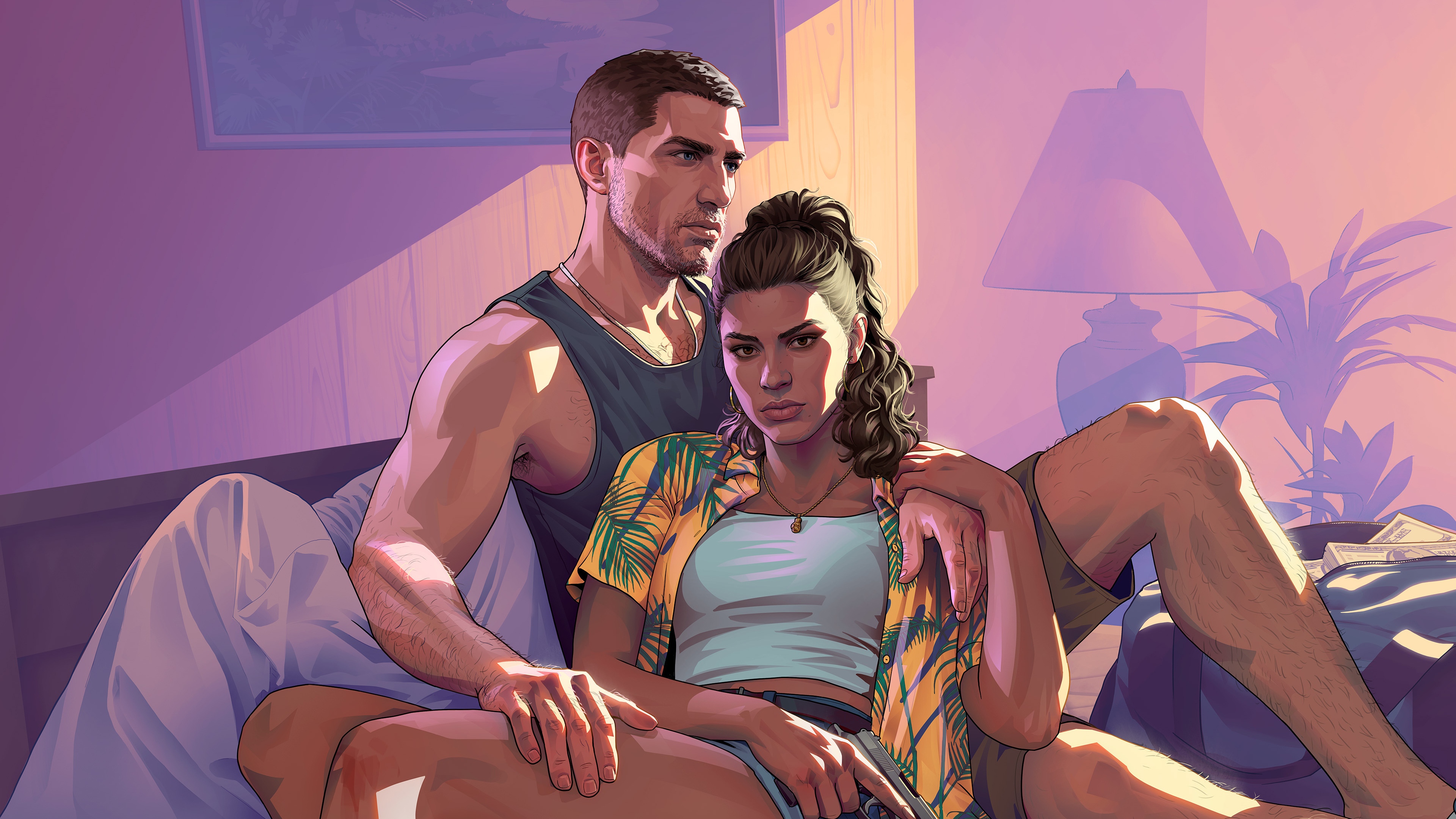 Jason Duval and Lucia Caminos in GTA 6 4K HD Wallpaper