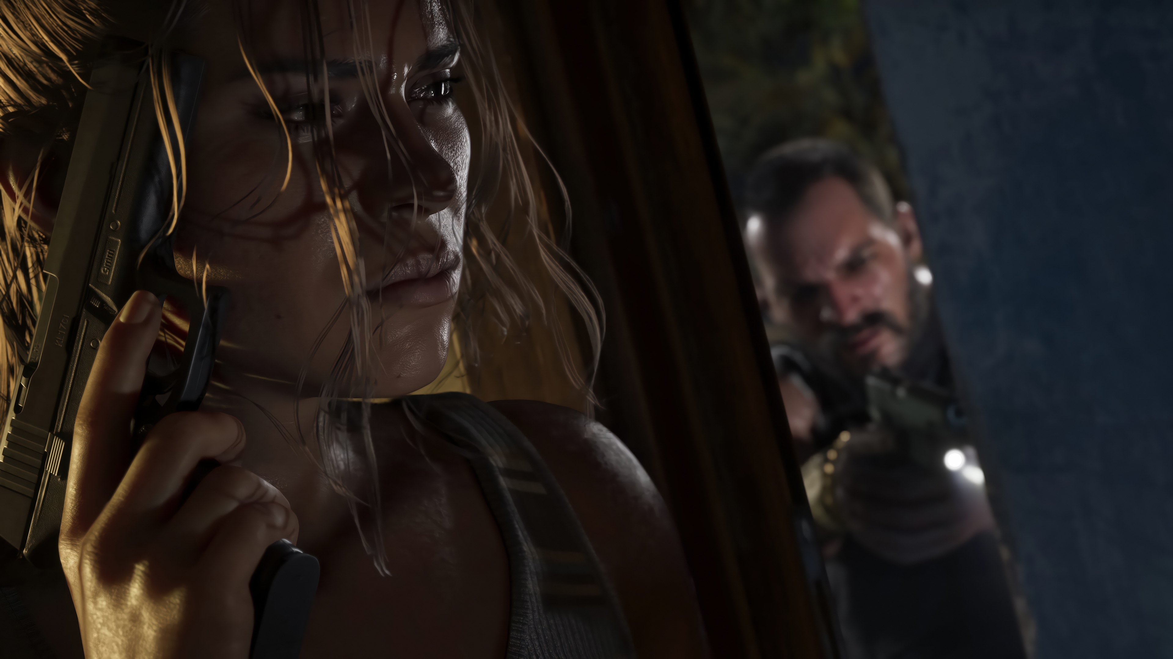 Grand Theft Auto 6: Lucia and a man with a gun HD Wallpaper