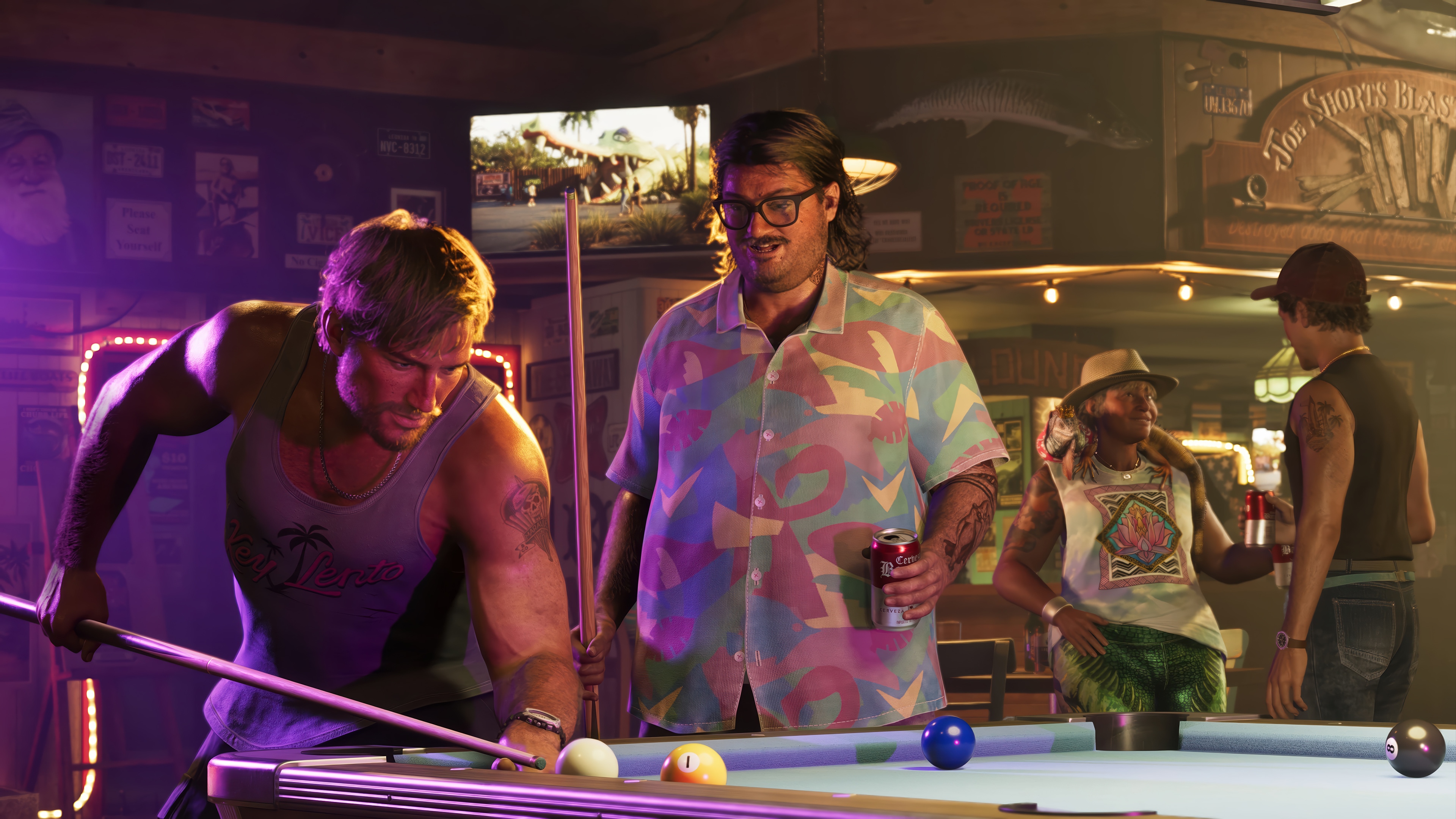 Grand Theft Auto 6: Jason Duval and friends play billiards HD Wallpaper