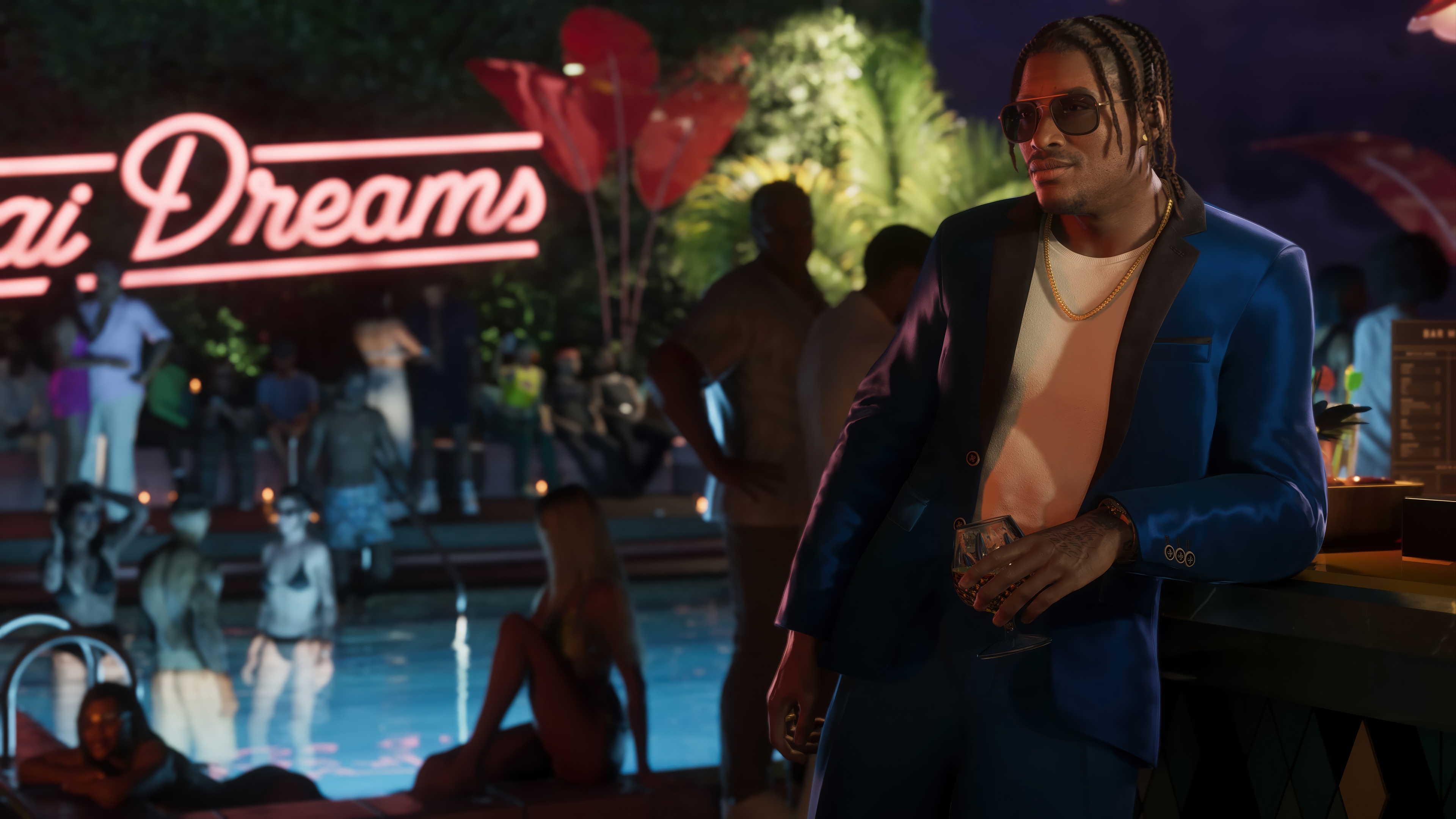 GTA 6: Drequan Priest at a Nightclub Pool Party HD Wallpaper
