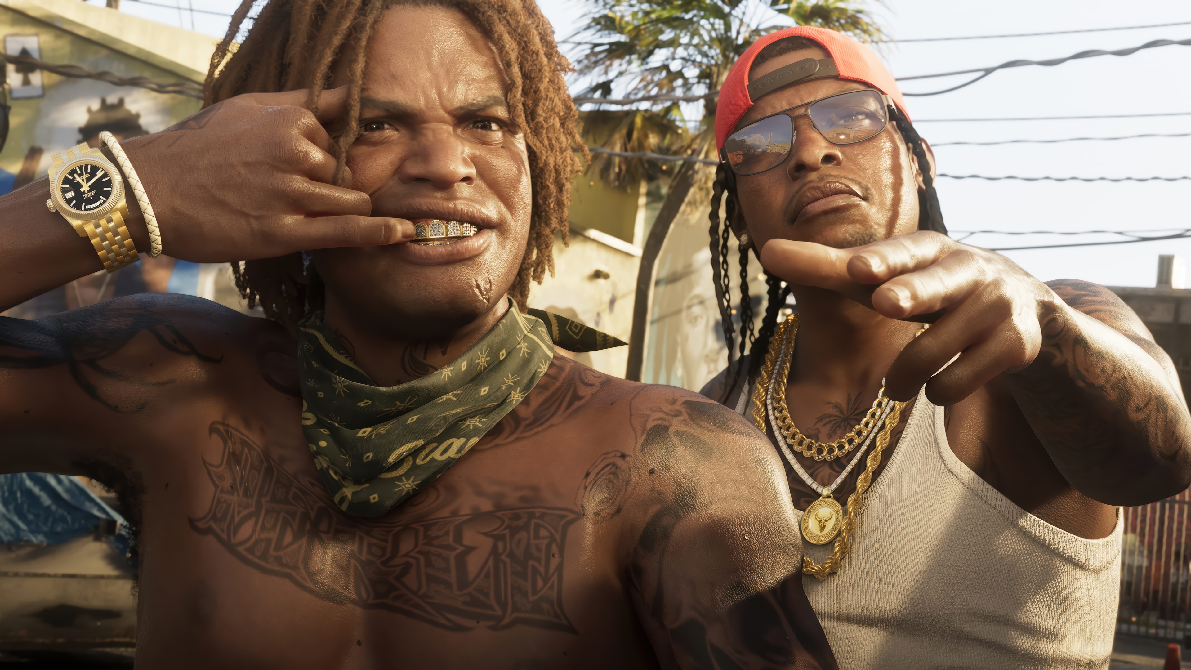 Grand Theft Auto 6: Two men posing for a photo HD Wallpaper