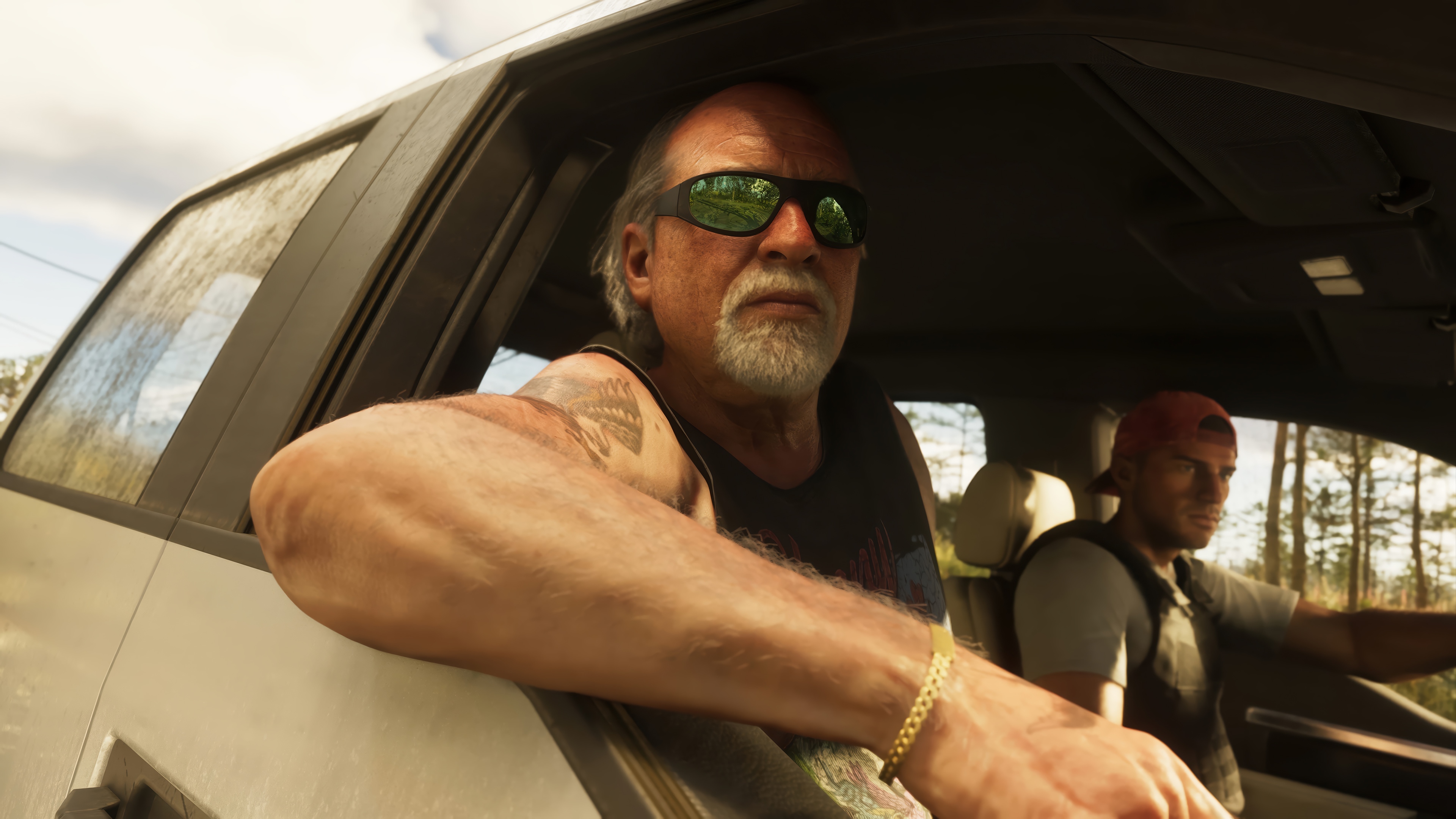 Grand Theft Auto 6: Two men in a car HD Wallpaper