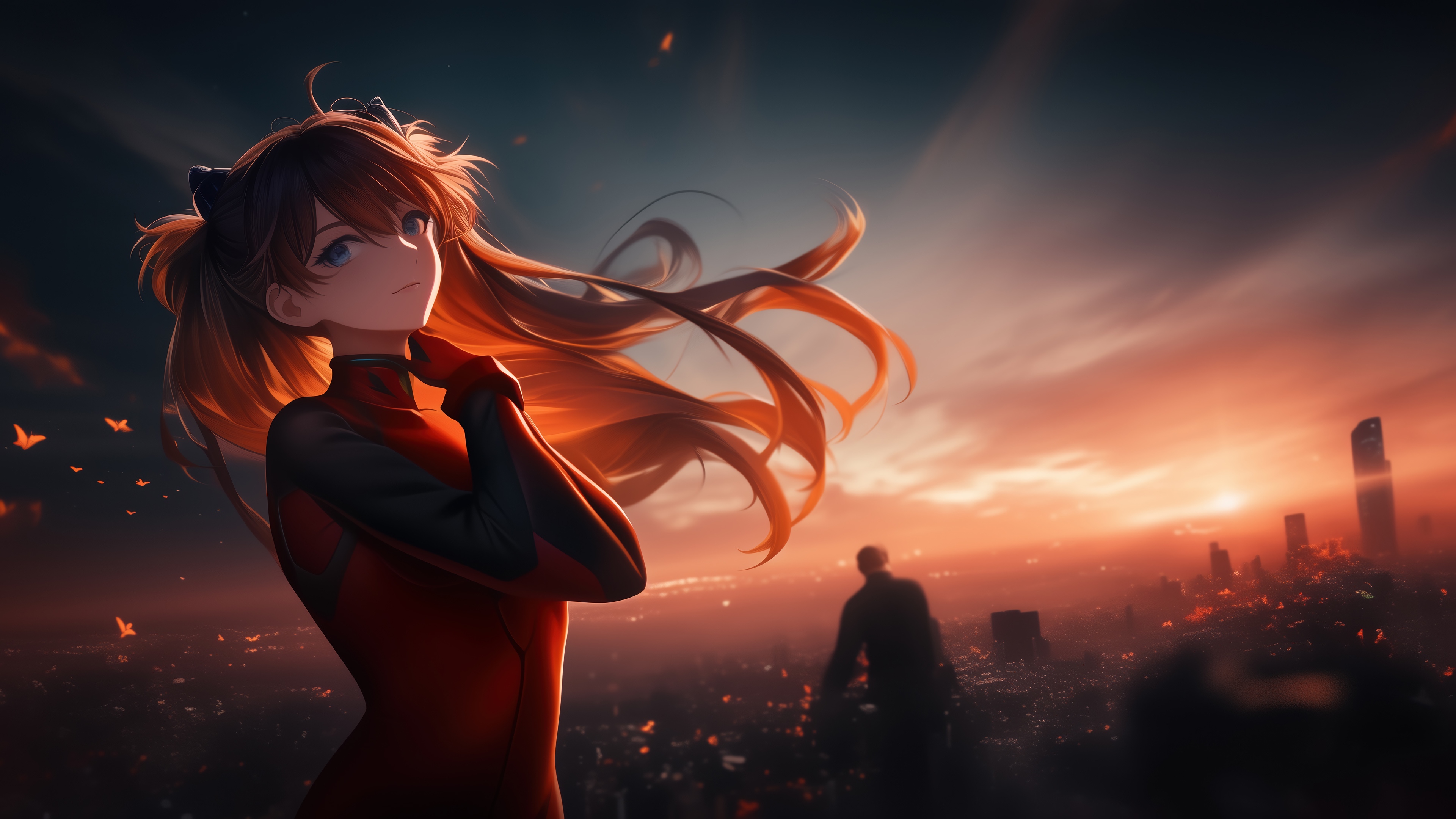 Asuka Langley Soryu in Neon Genesis Evangelion 4K HD Wallpaper