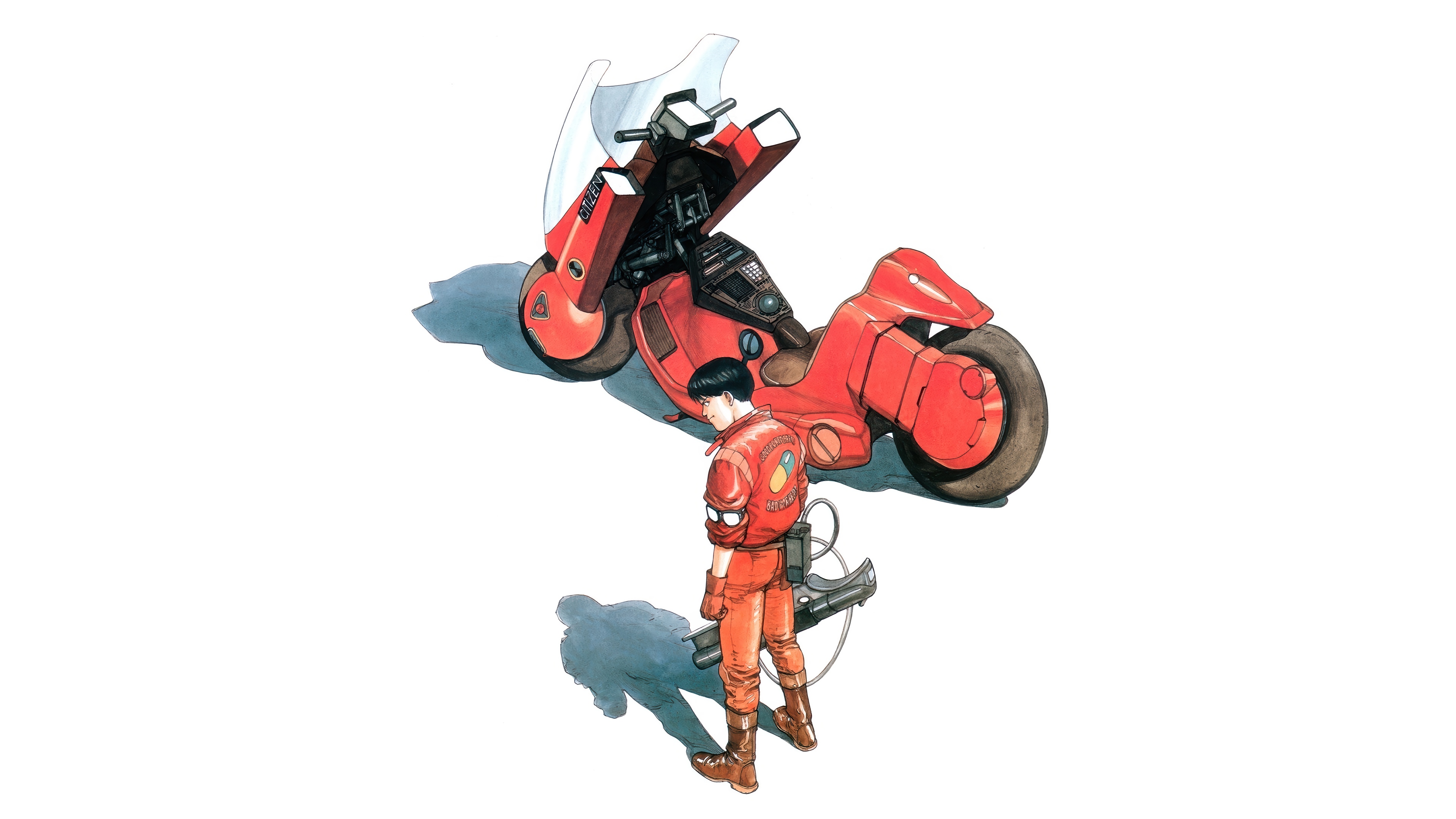 Kaneda's Motorcycle and Pilot from Akira 4K HD Wallpaper