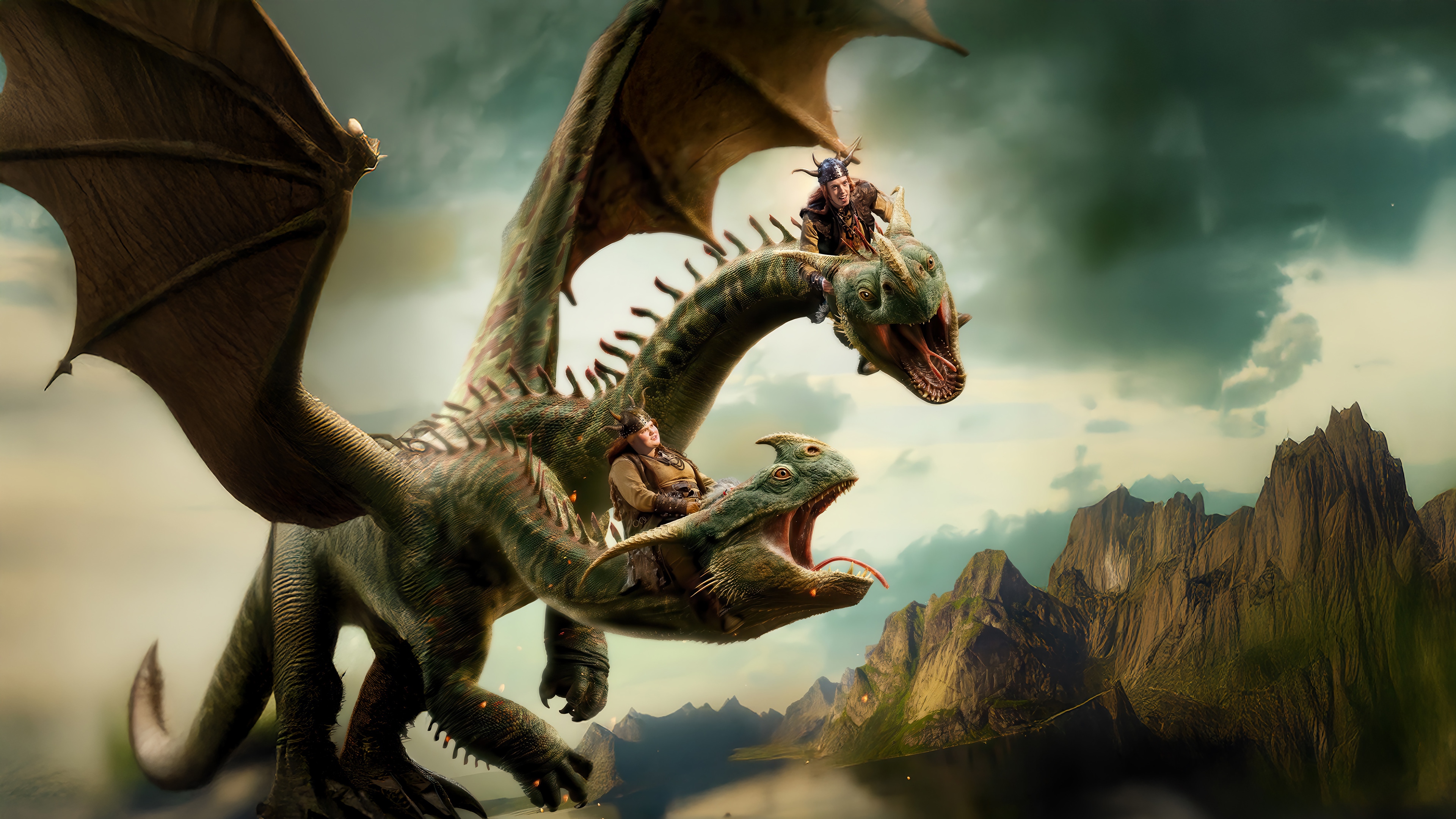 How to Train Your Dragon Twins 4K HD Wallpaper