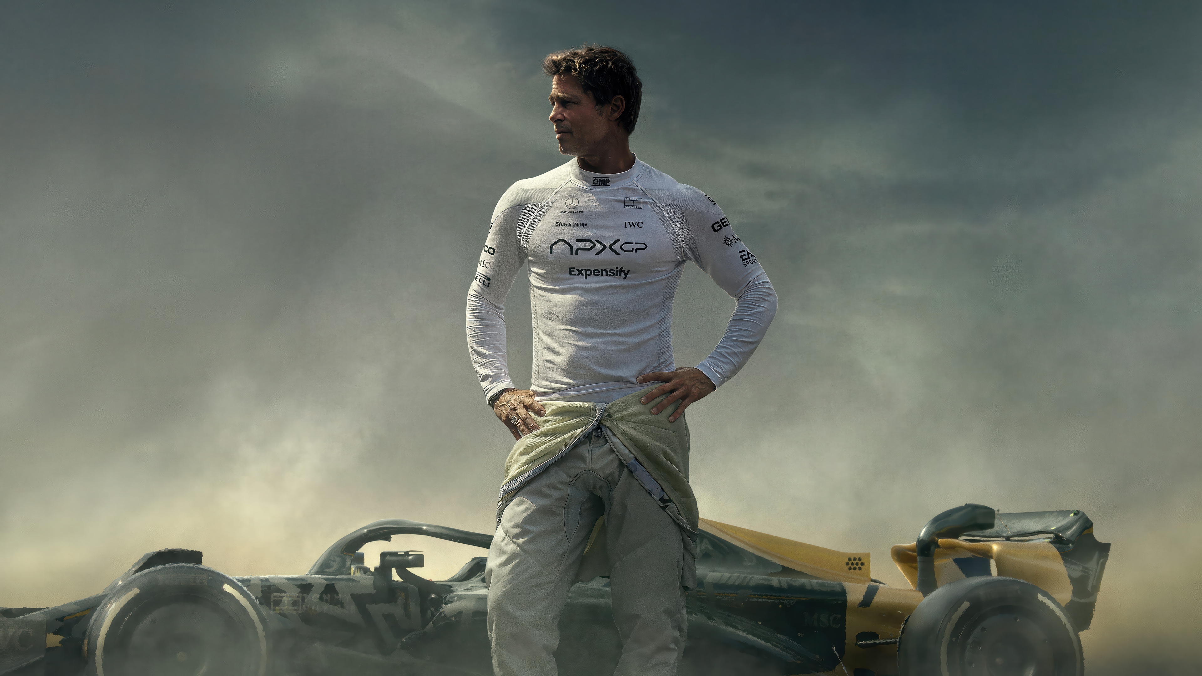 Brad Pitt in F1 Movie 4K HD Wallpaper