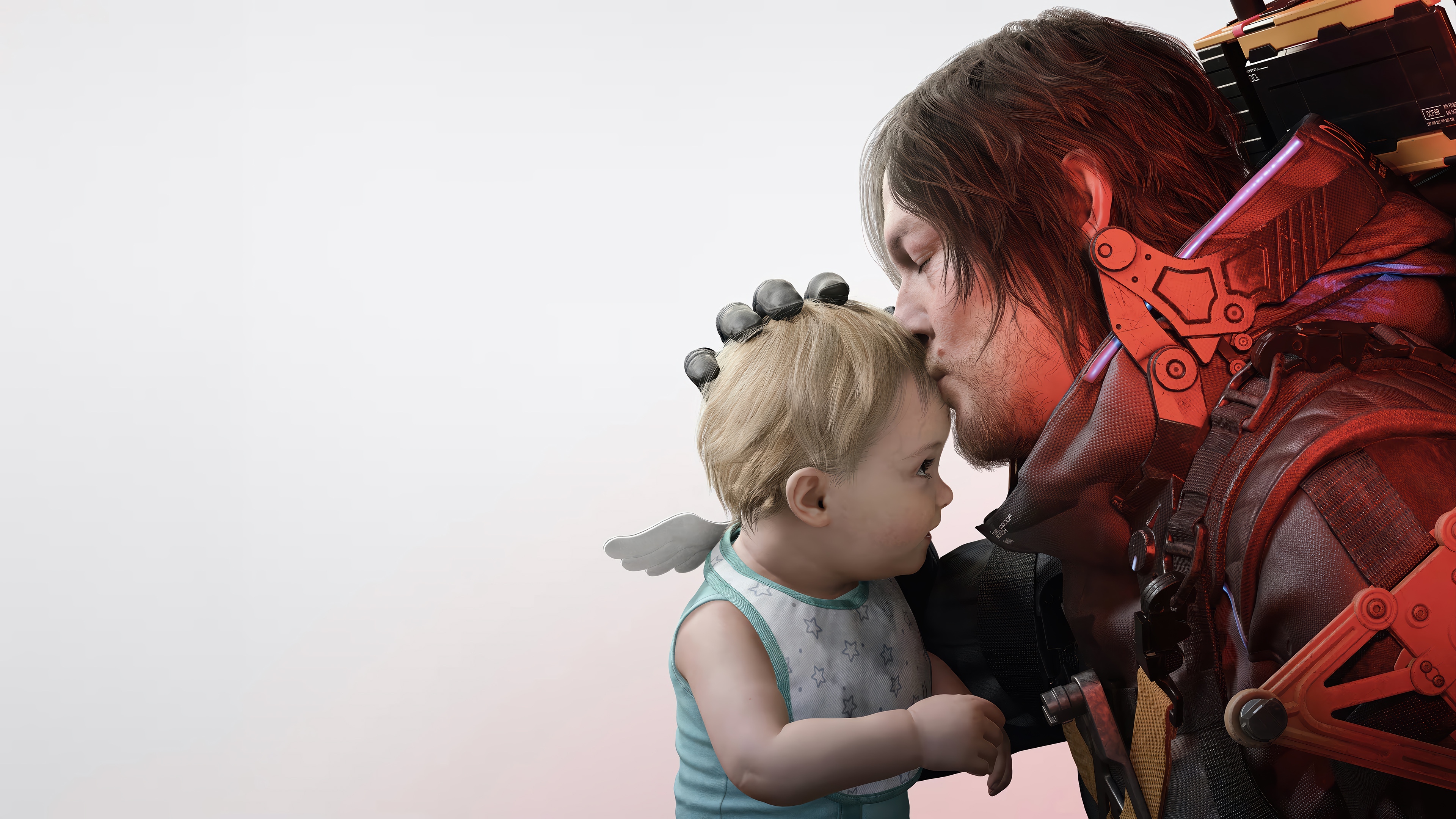 Death Stranding 2: Sam Porter Bridges kisses BB HD Wallpaper