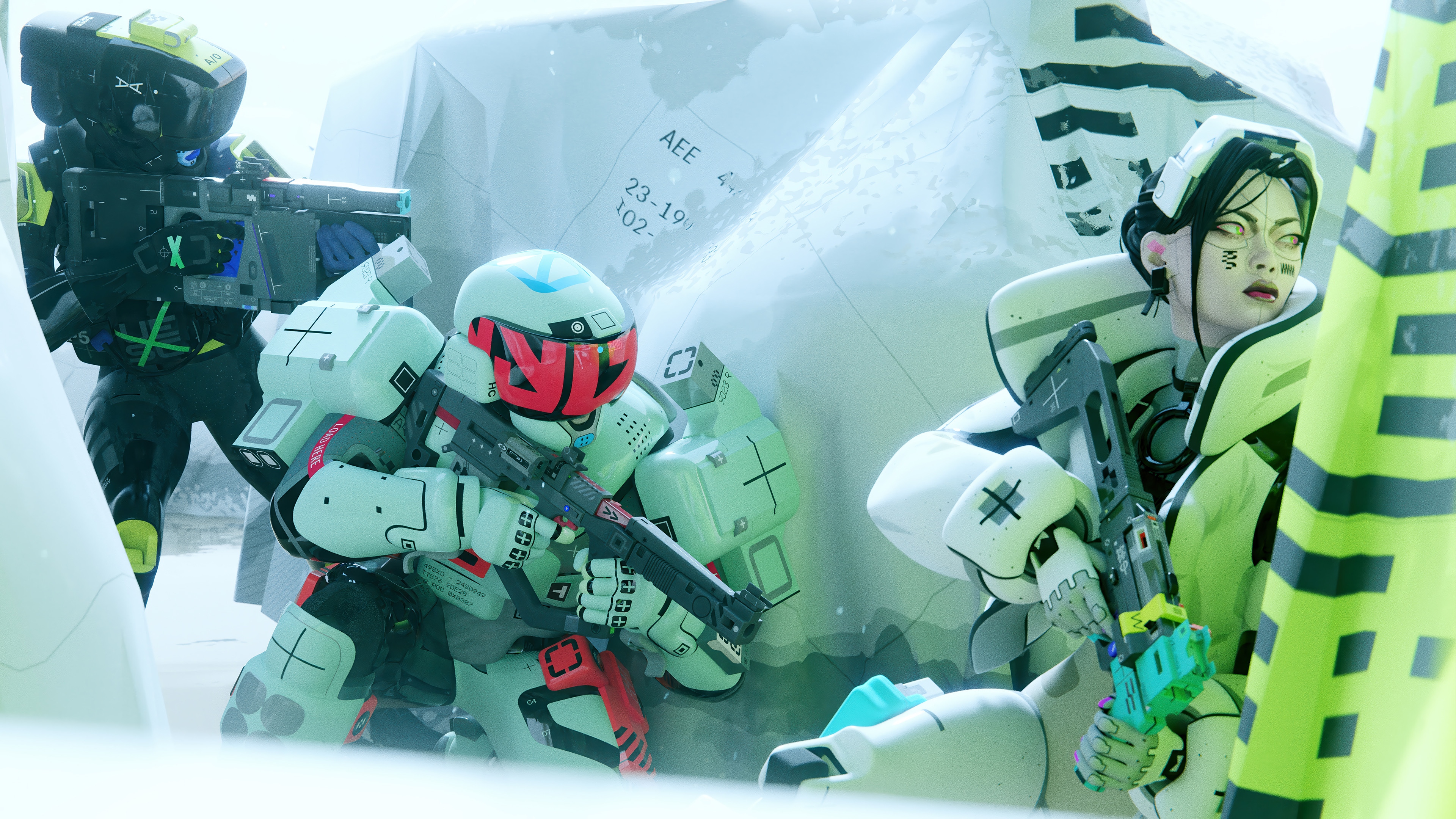 Marathon Game Characters in Futuristic Armor HD Wallpaper