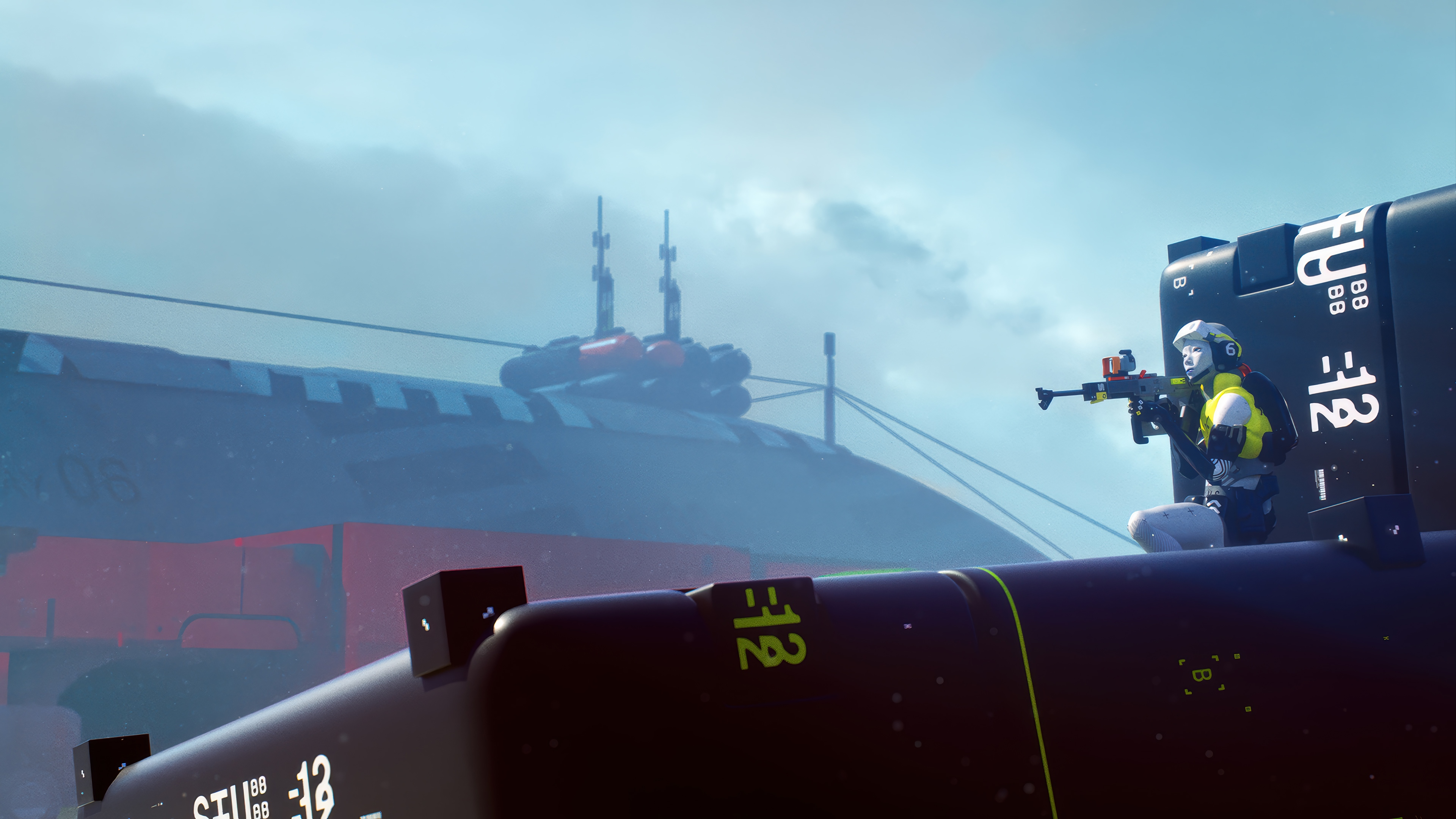 Marathon Game Soldier on Submarine HD Wallpaper