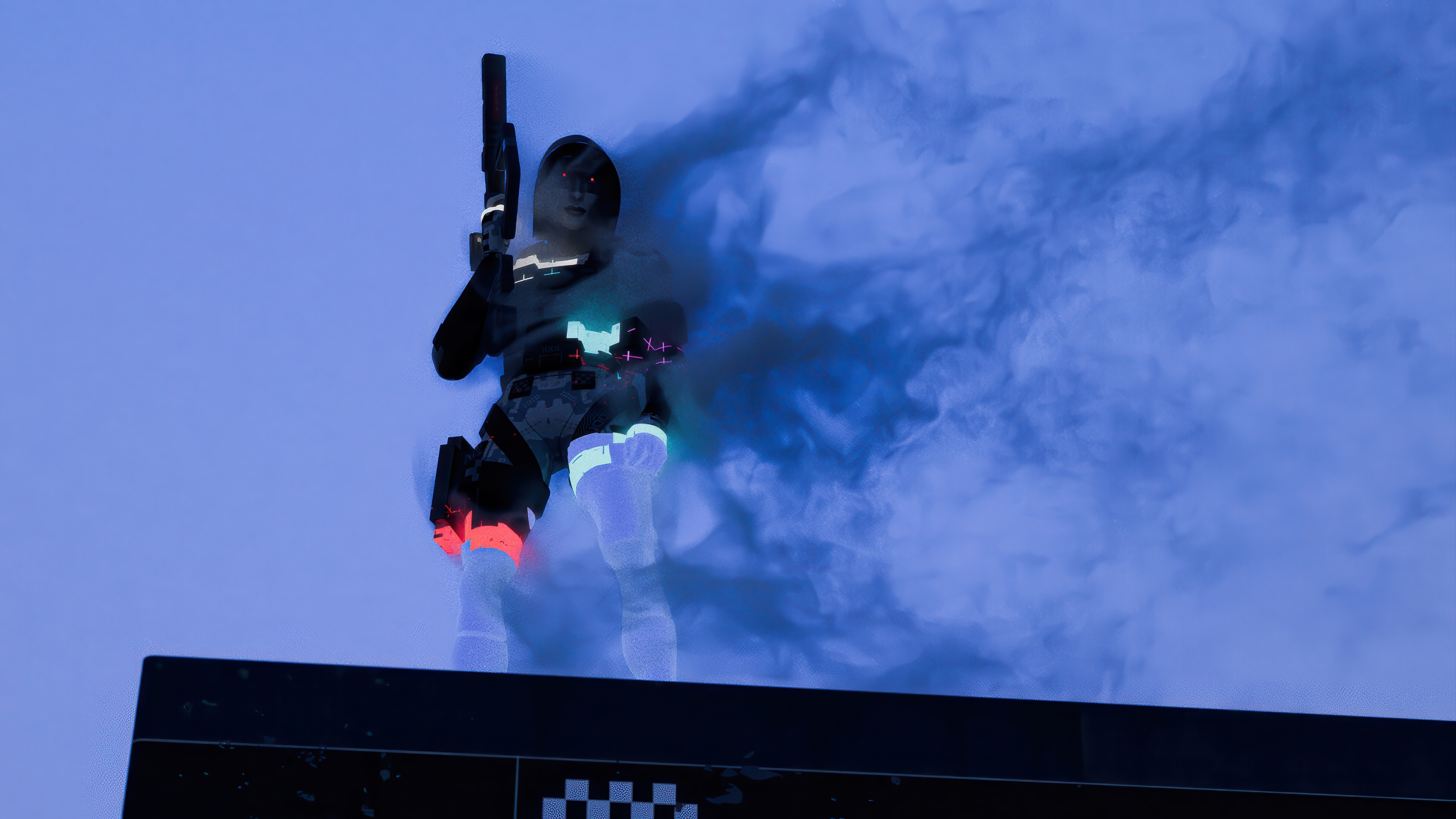 Marathon Game Character with Smoke HD Wallpaper