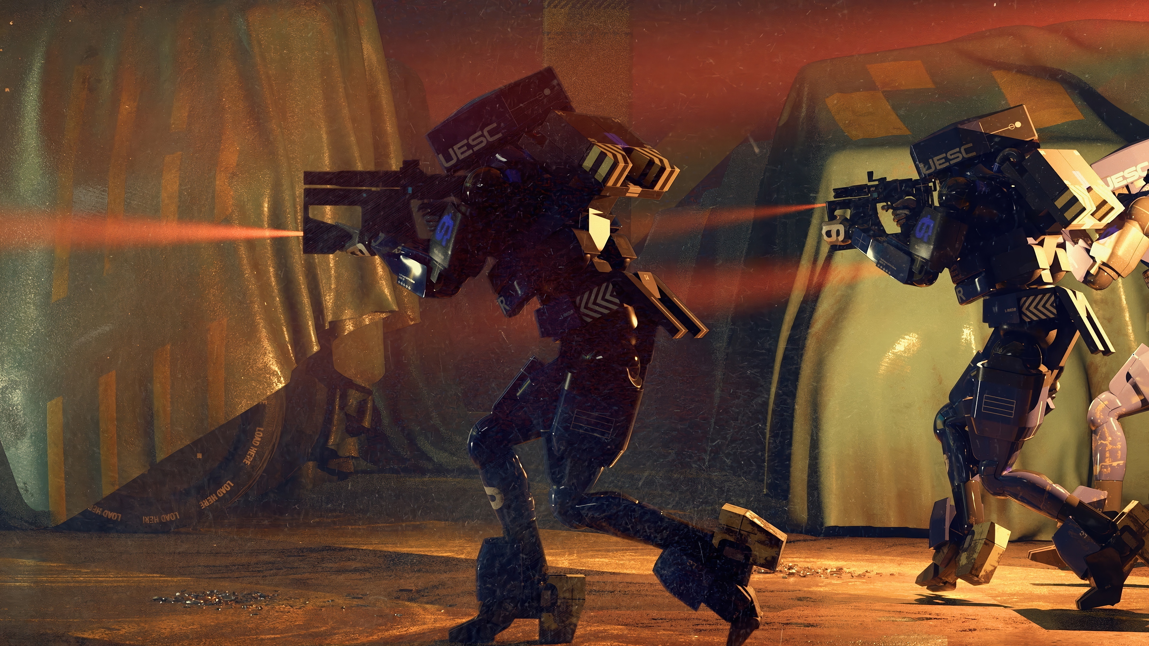 Marathon Game UESC robots firing weapons HD Wallpaper