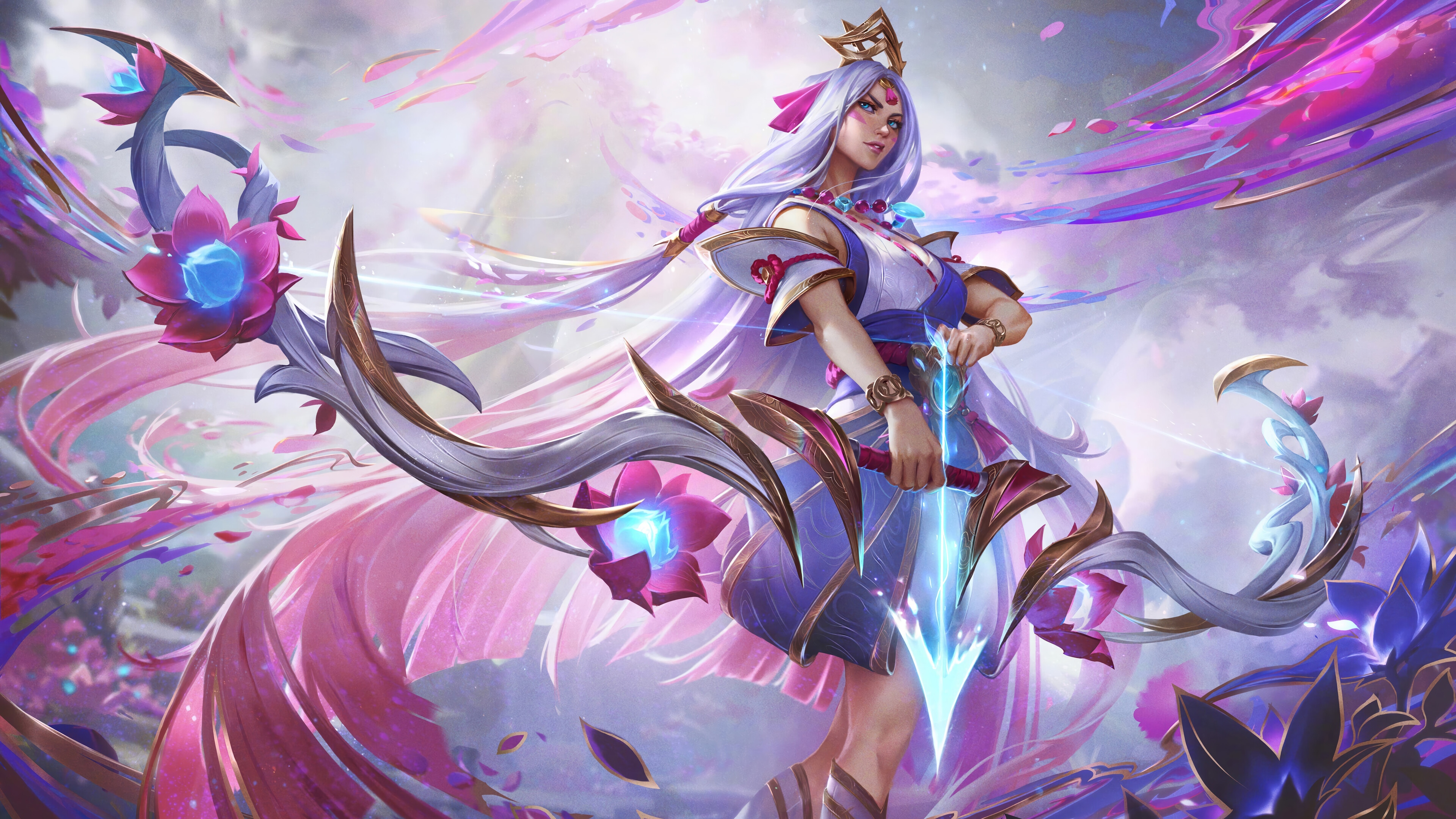 Spirit Blossom Ashe 4K League of Legends Splash Art HD Wallpaper