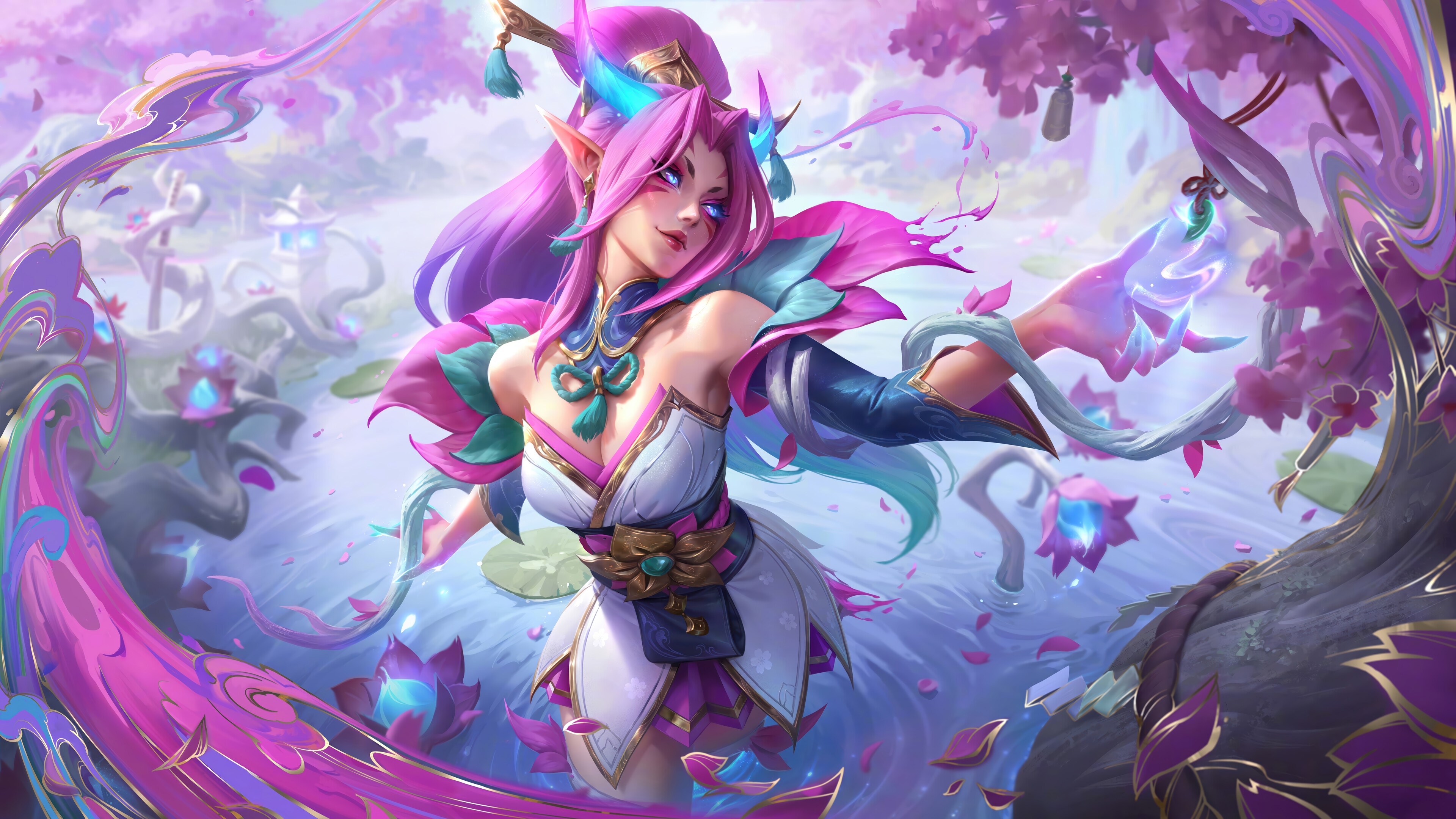 Spirit Blossom Zyra Splash Art 4K HD Wallpaper