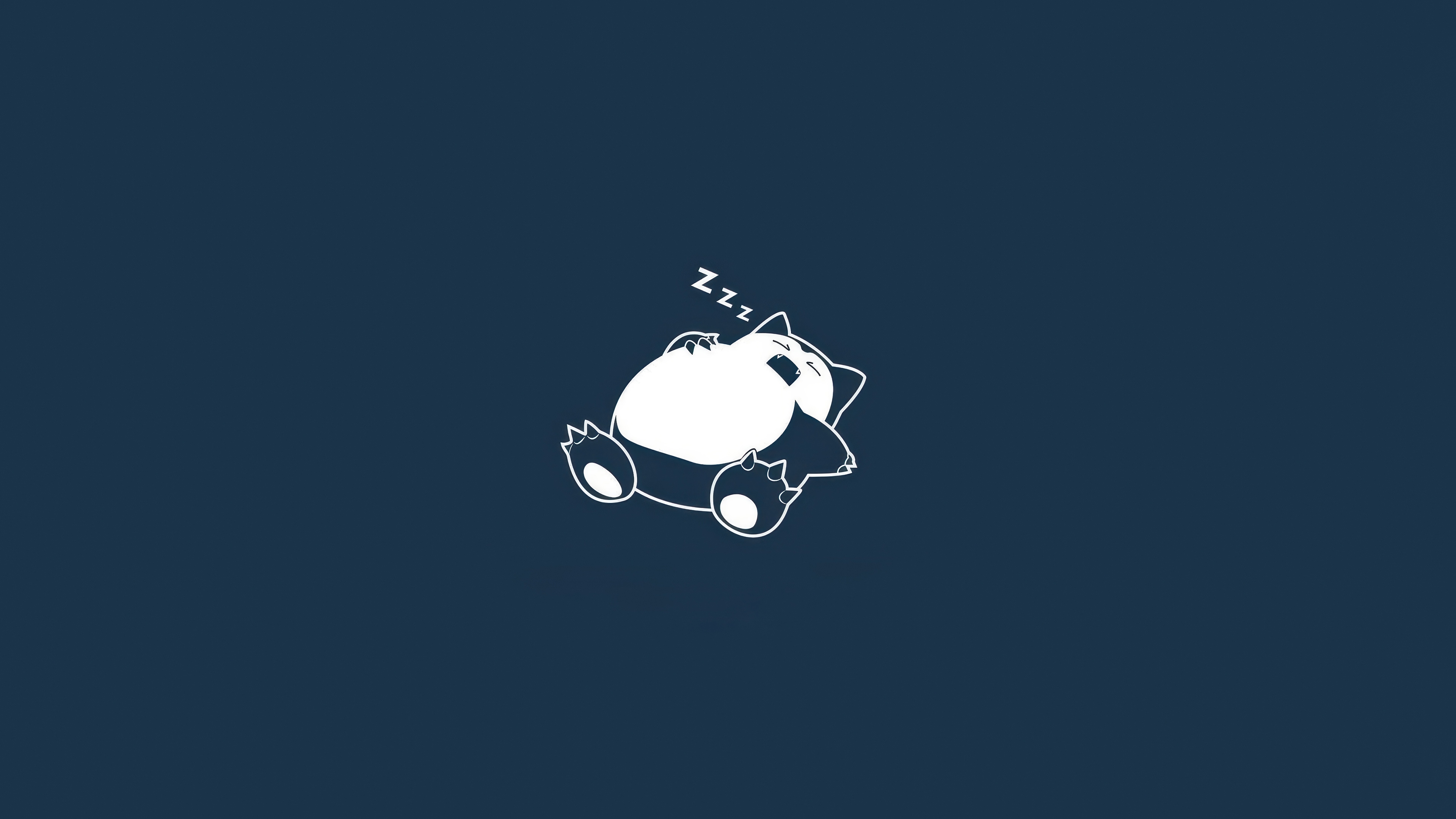 Minimalist Snorlax Sleeping 4K HD Wallpaper