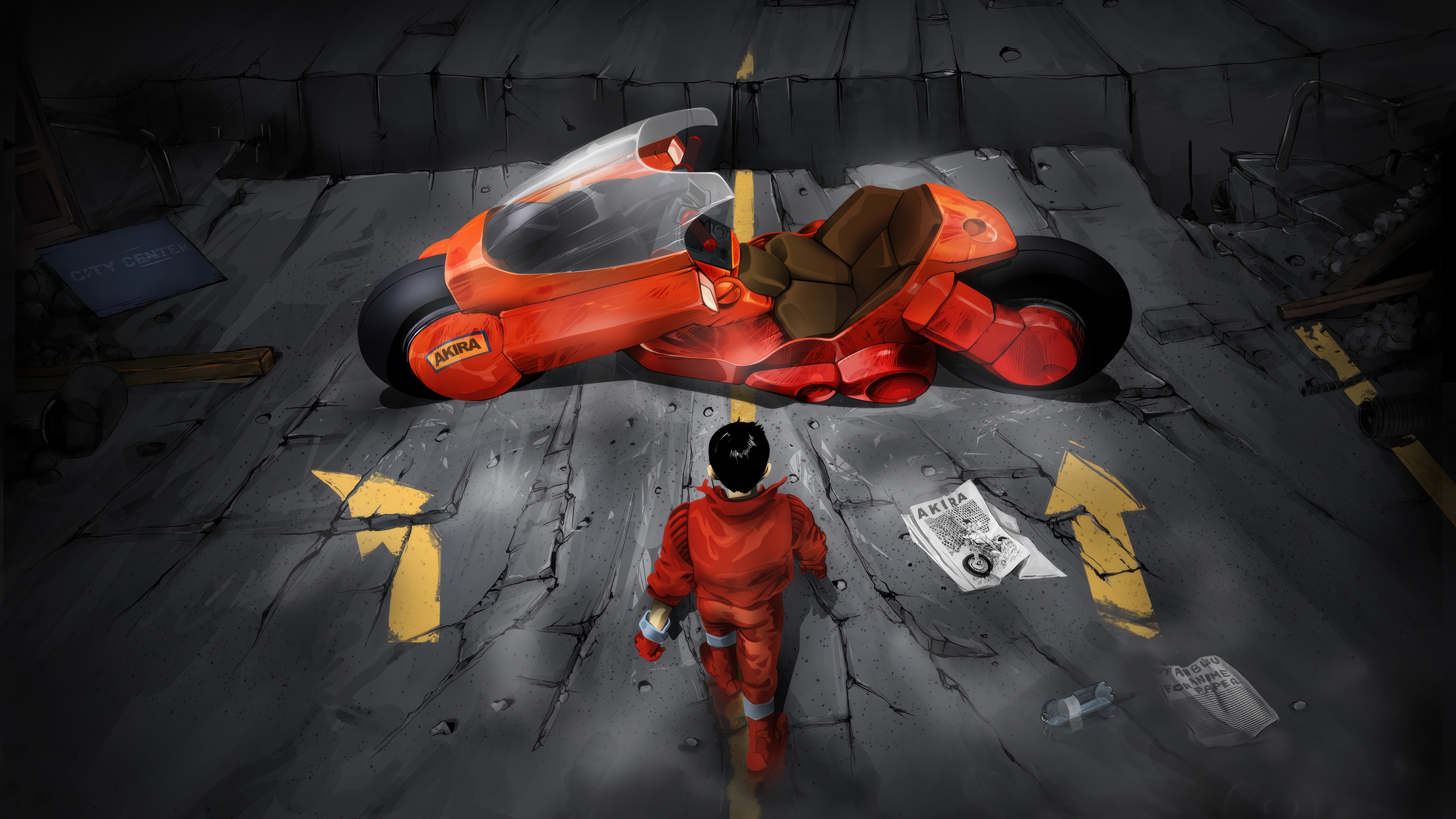 Akira Motorcycle and Kaneda HD Wallpaper