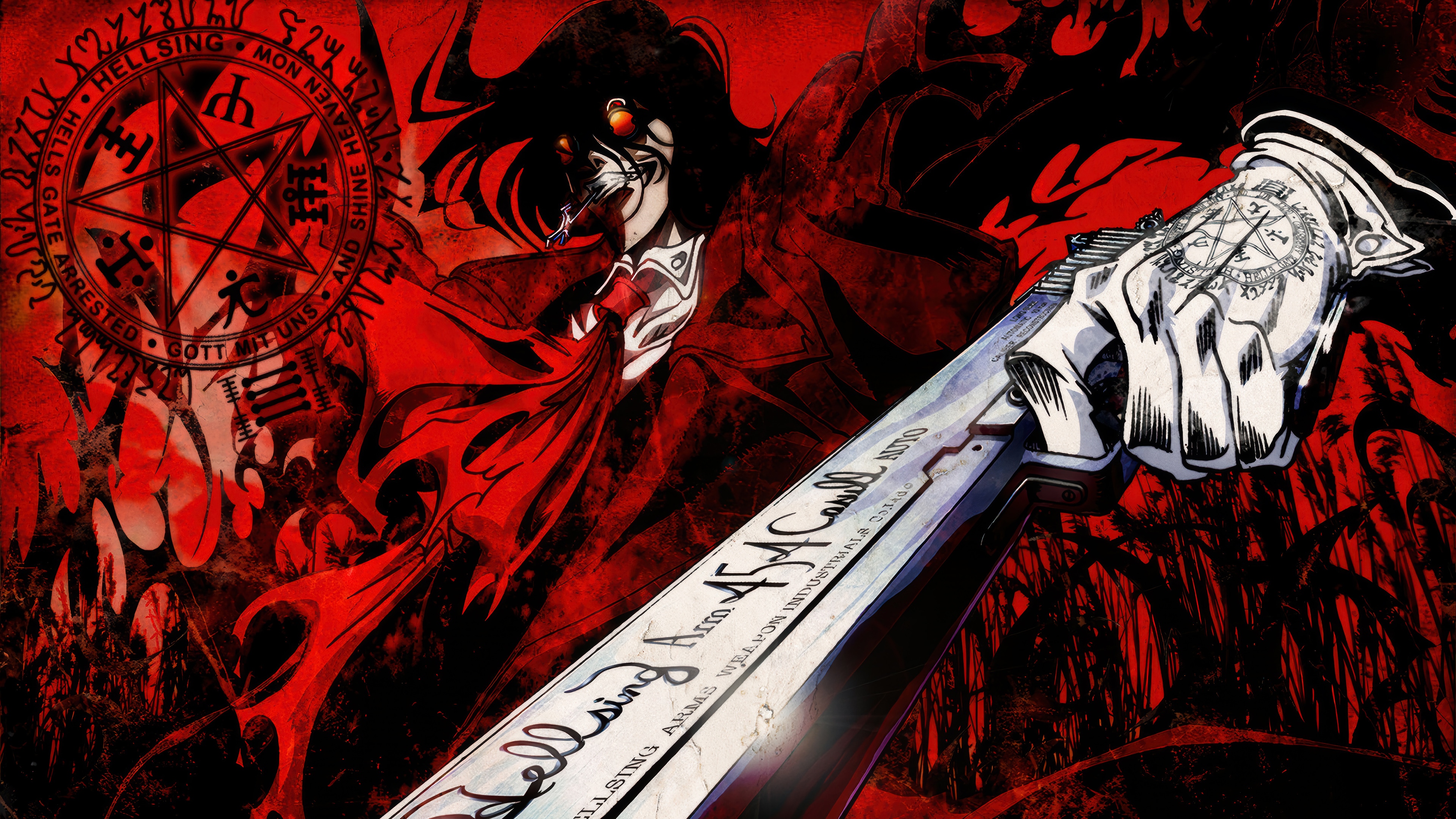 Alucard from Hellsing holding a gun HD Wallpaper