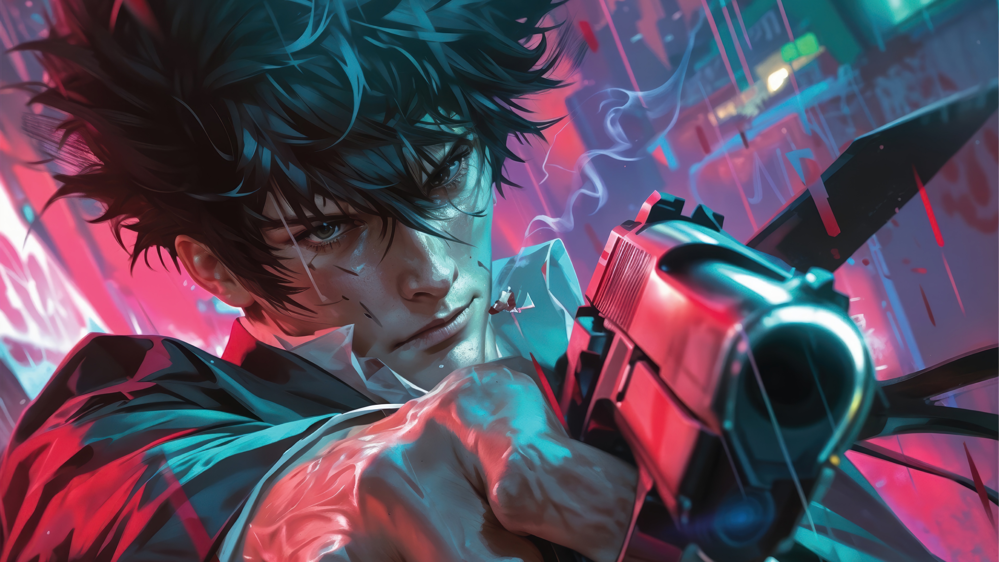 Shinya Kogami from Psycho-Pass with a Gun HD Wallpaper