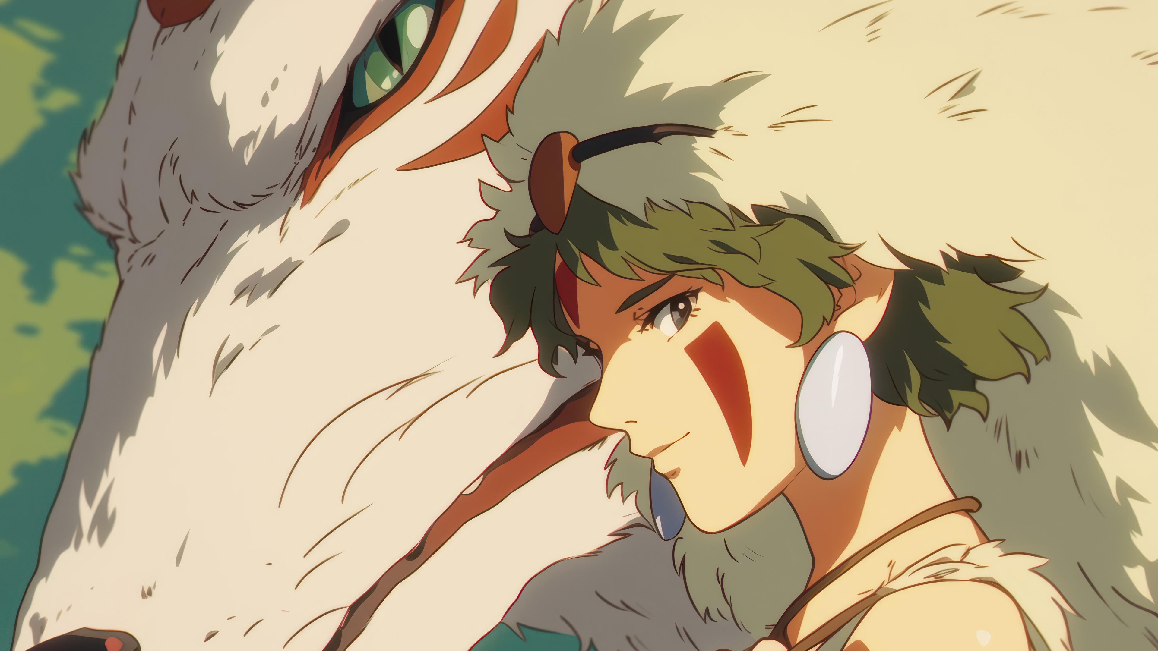 Princess Mononoke and Wolf 4K HD Wallpaper