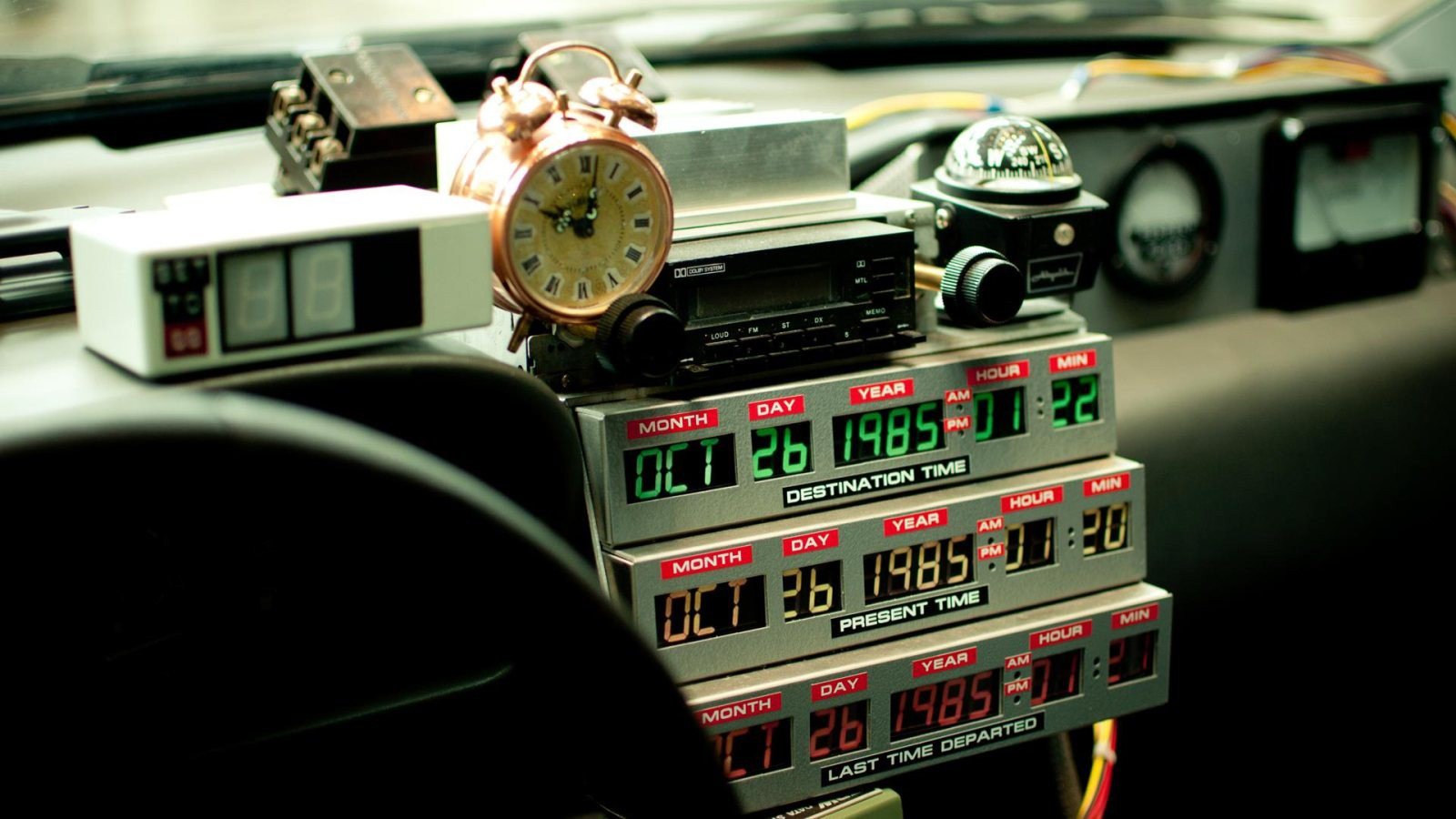 DeLorean time machine dashboard HD Wallpaper