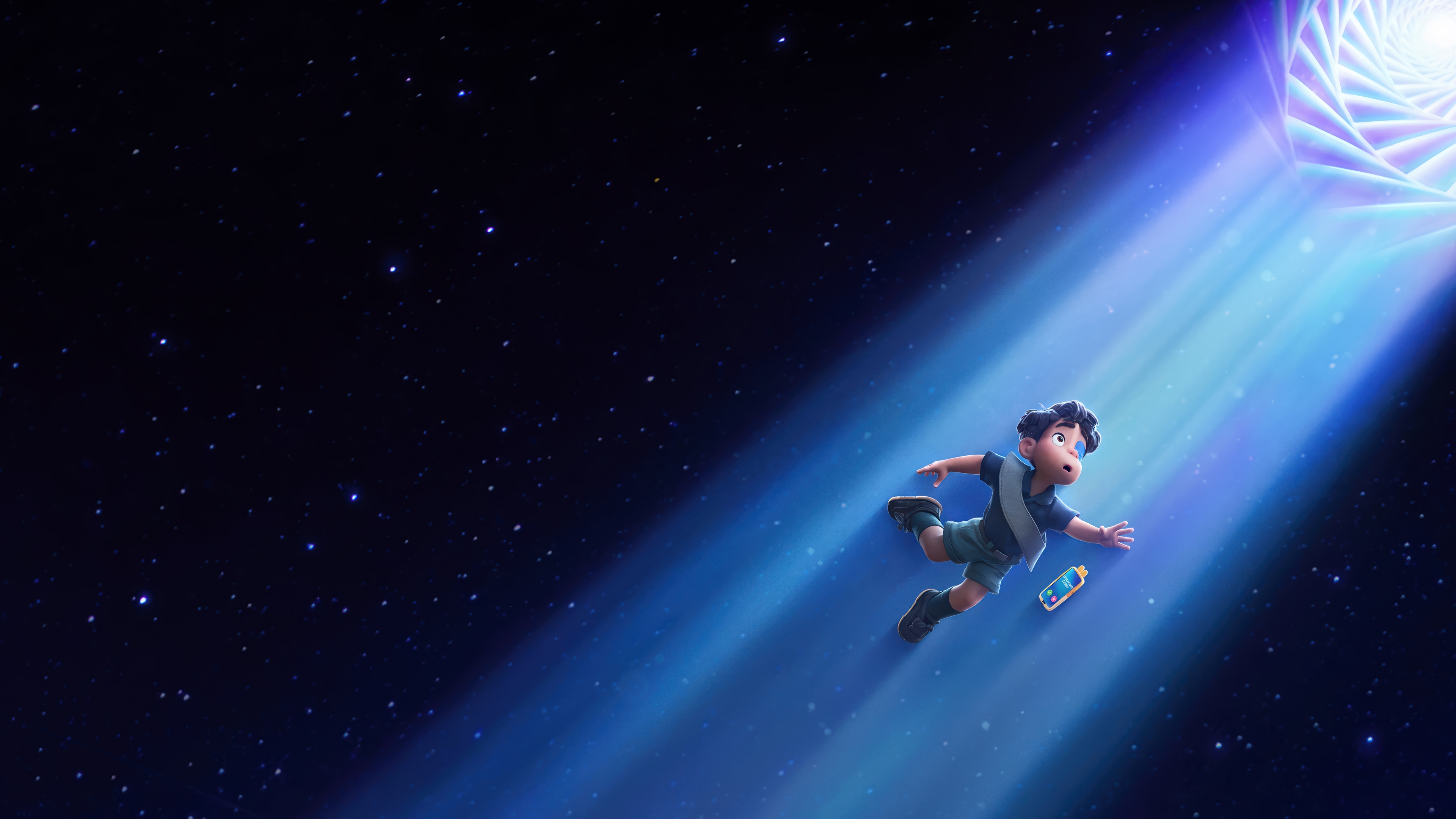 Elio in a beam of light in space HD Wallpaper