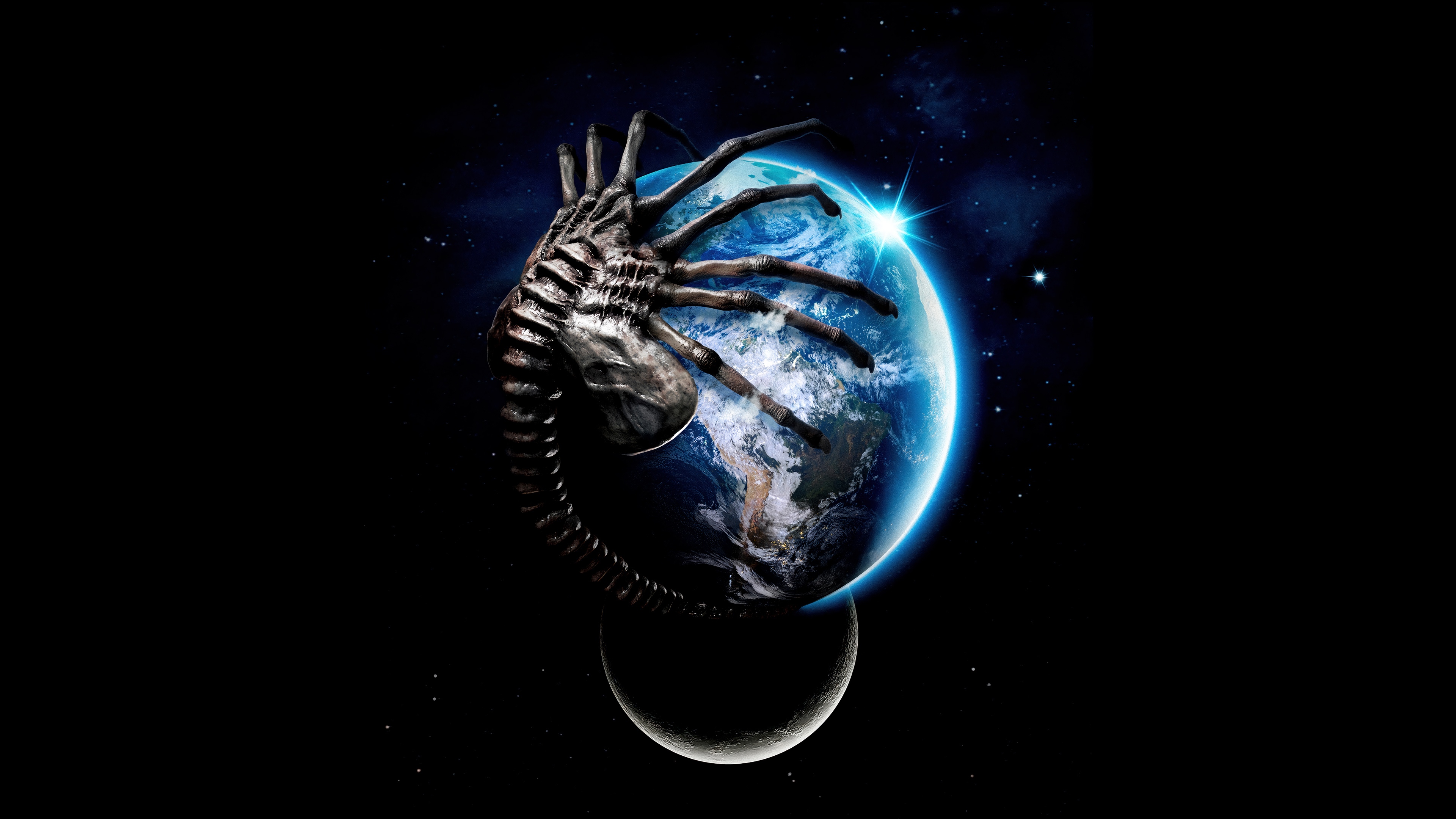 Alien Facehugger on Earth 4K HD Wallpaper