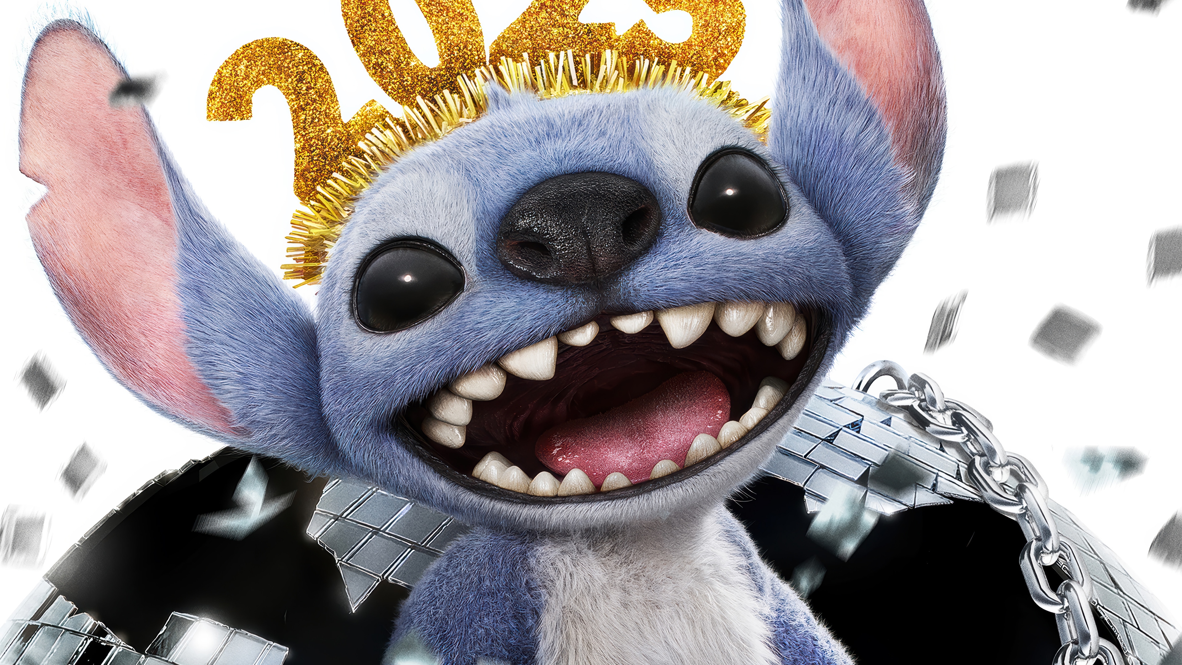 Stitch wearing a 2025 crown HD Wallpaper