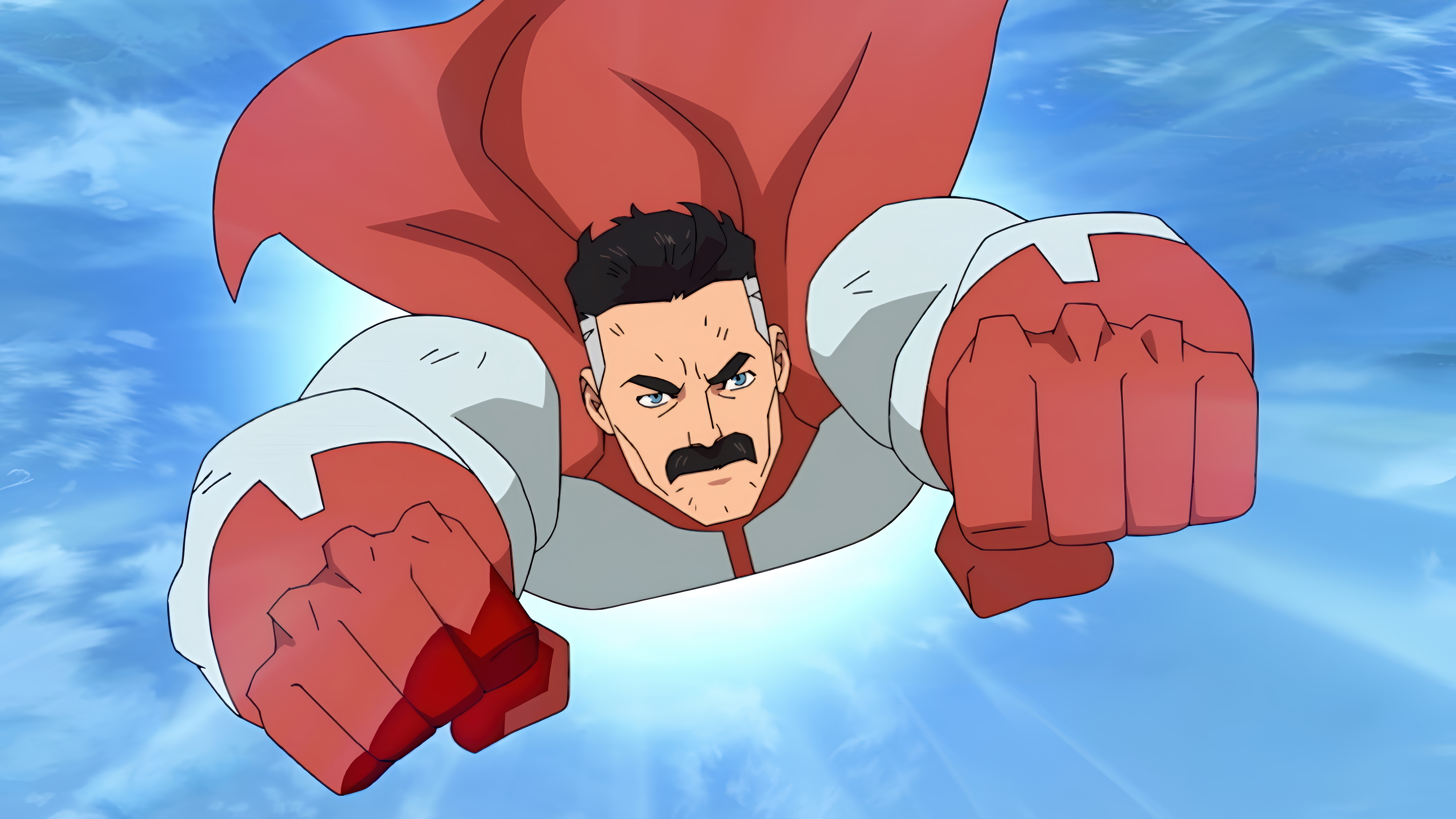 Omni-Man Flying in the Sky 4K HD Wallpaper