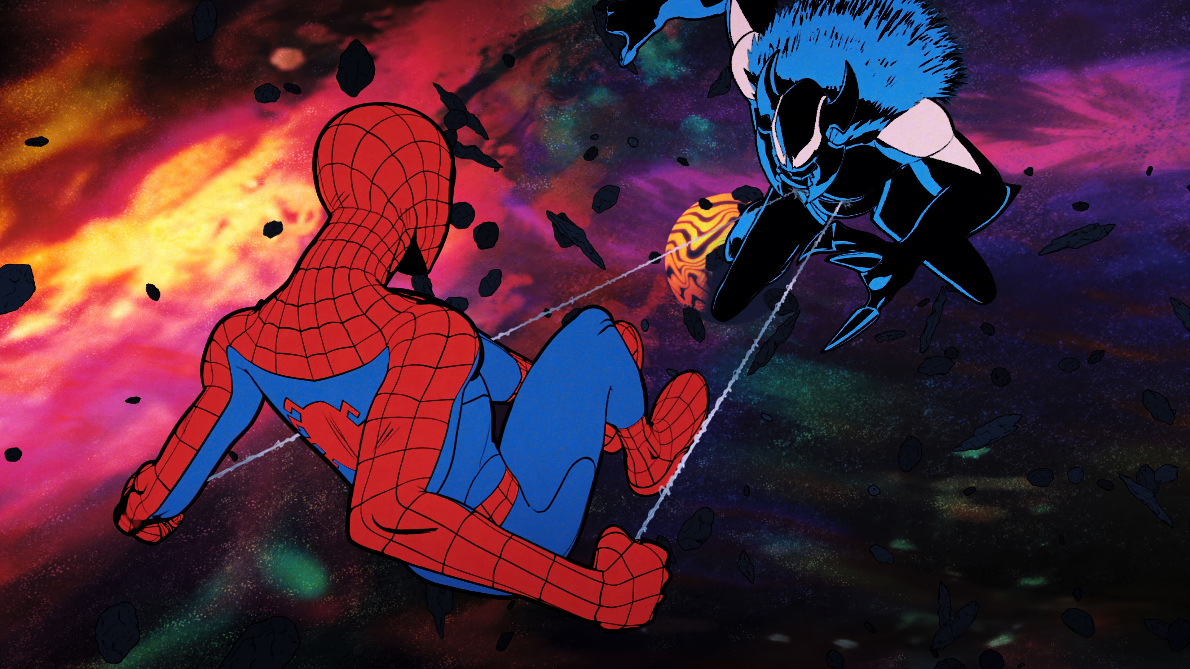 Spider-Man and Venom in Space 4K HD Wallpaper