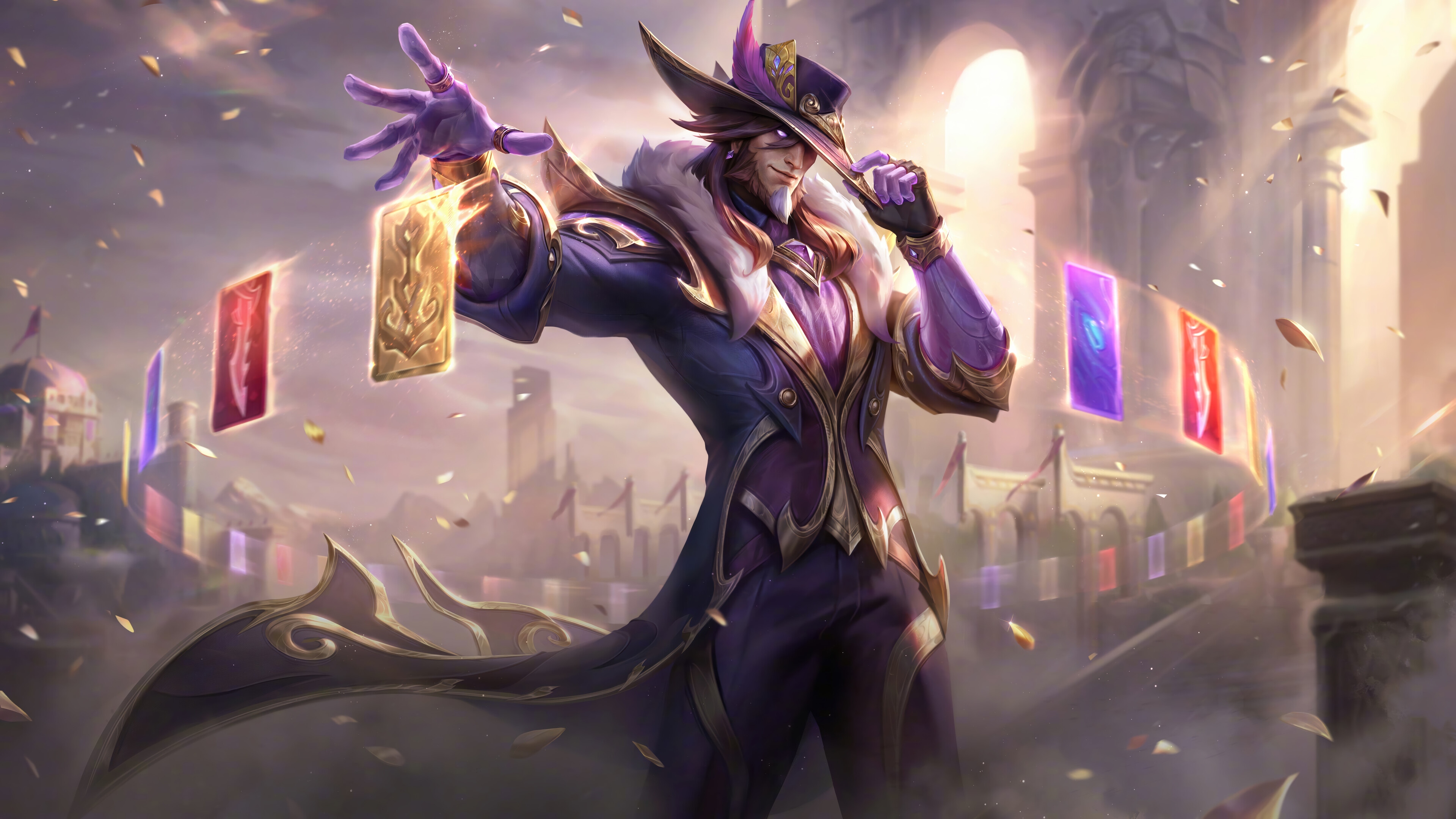 Victorious Twisted Fate League of Legends Splash Art 4K HD Wallpaper