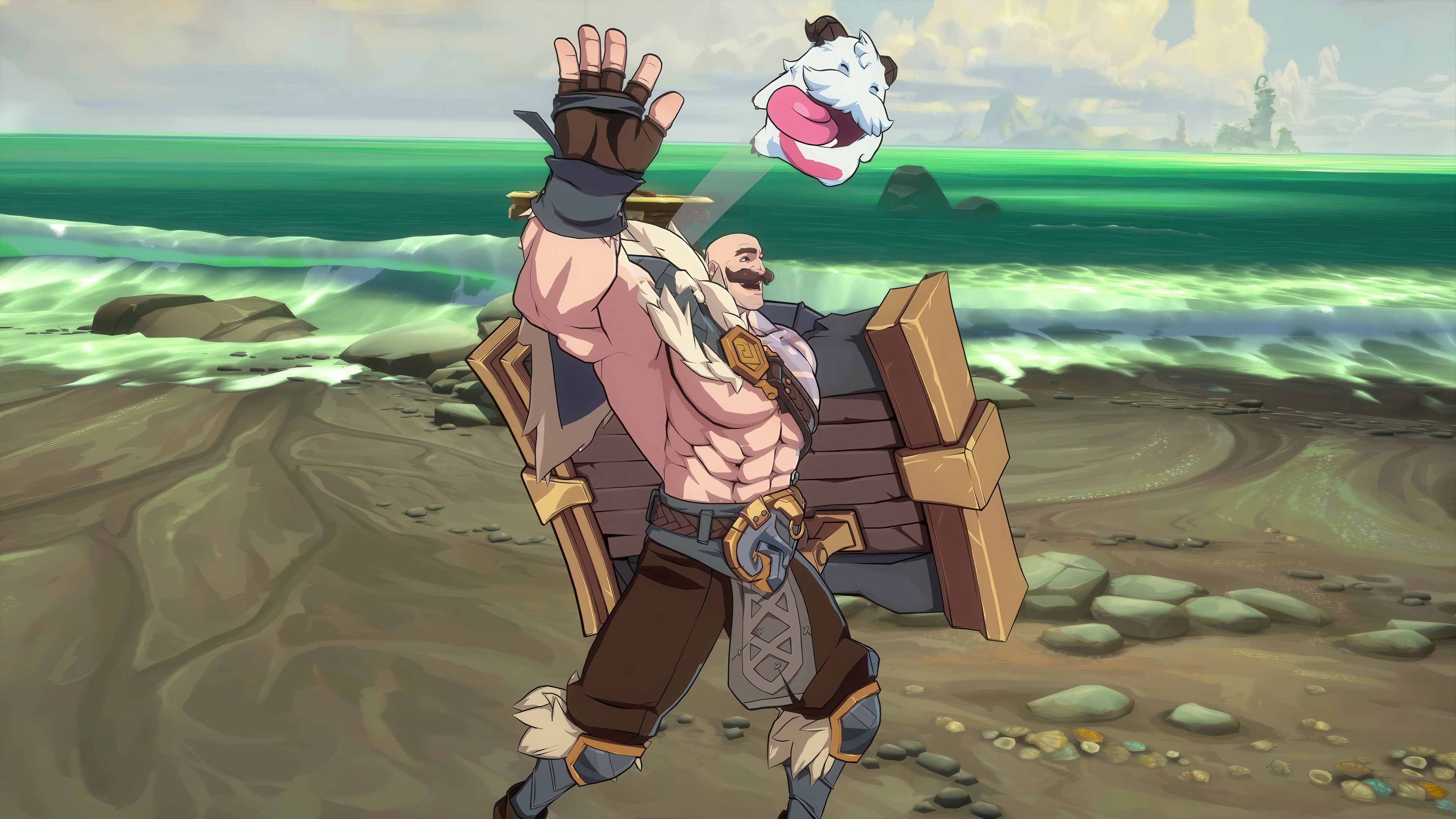 Braum and Poro in League of Legends 4K HD Wallpaper