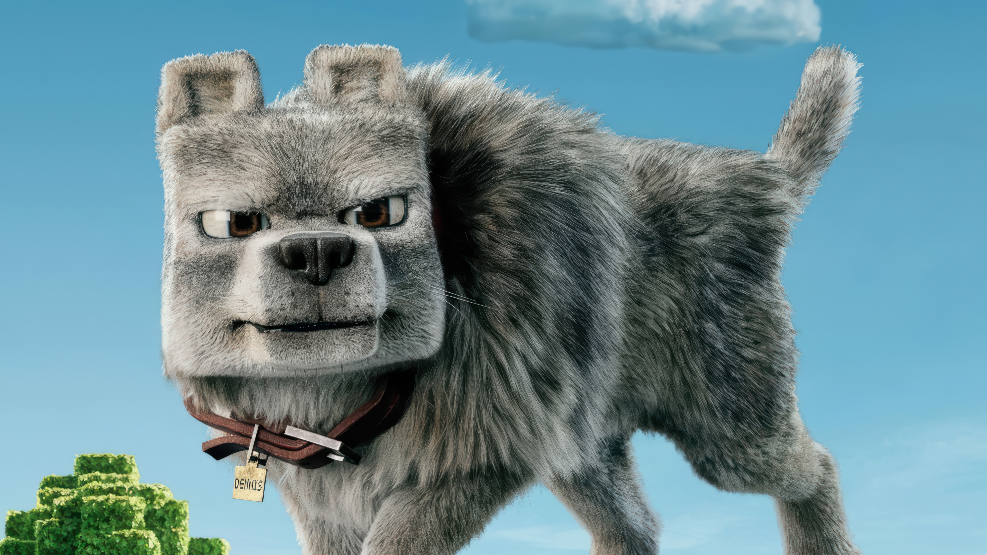 Dennis the Wolf from A Minecraft Movie 4K HD Wallpaper