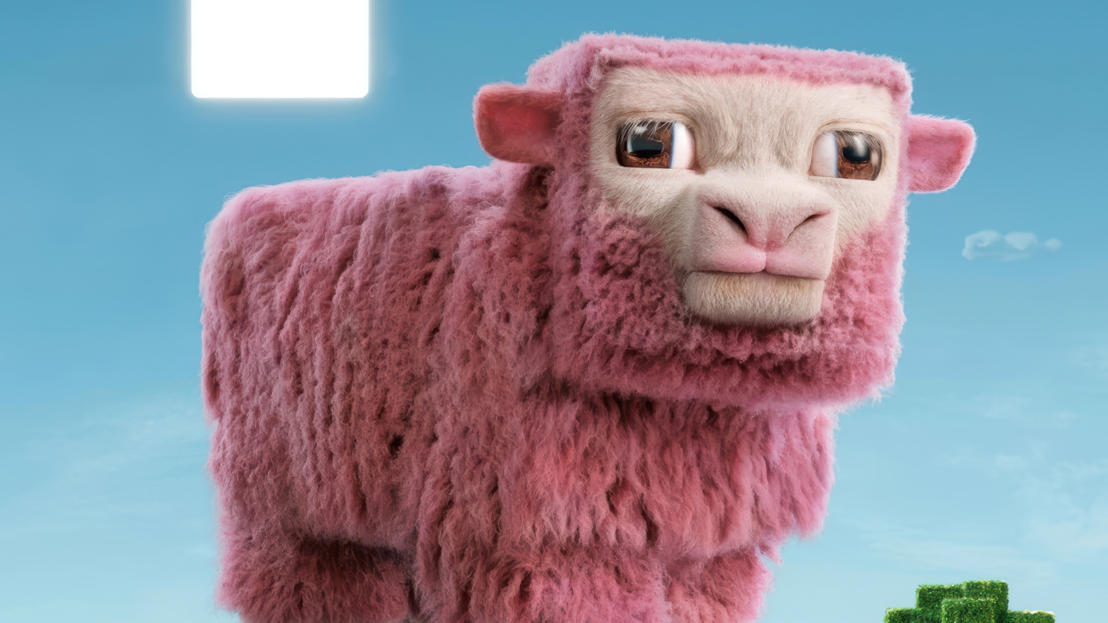 Minecraft Pink Sheep 4K HD Wallpaper