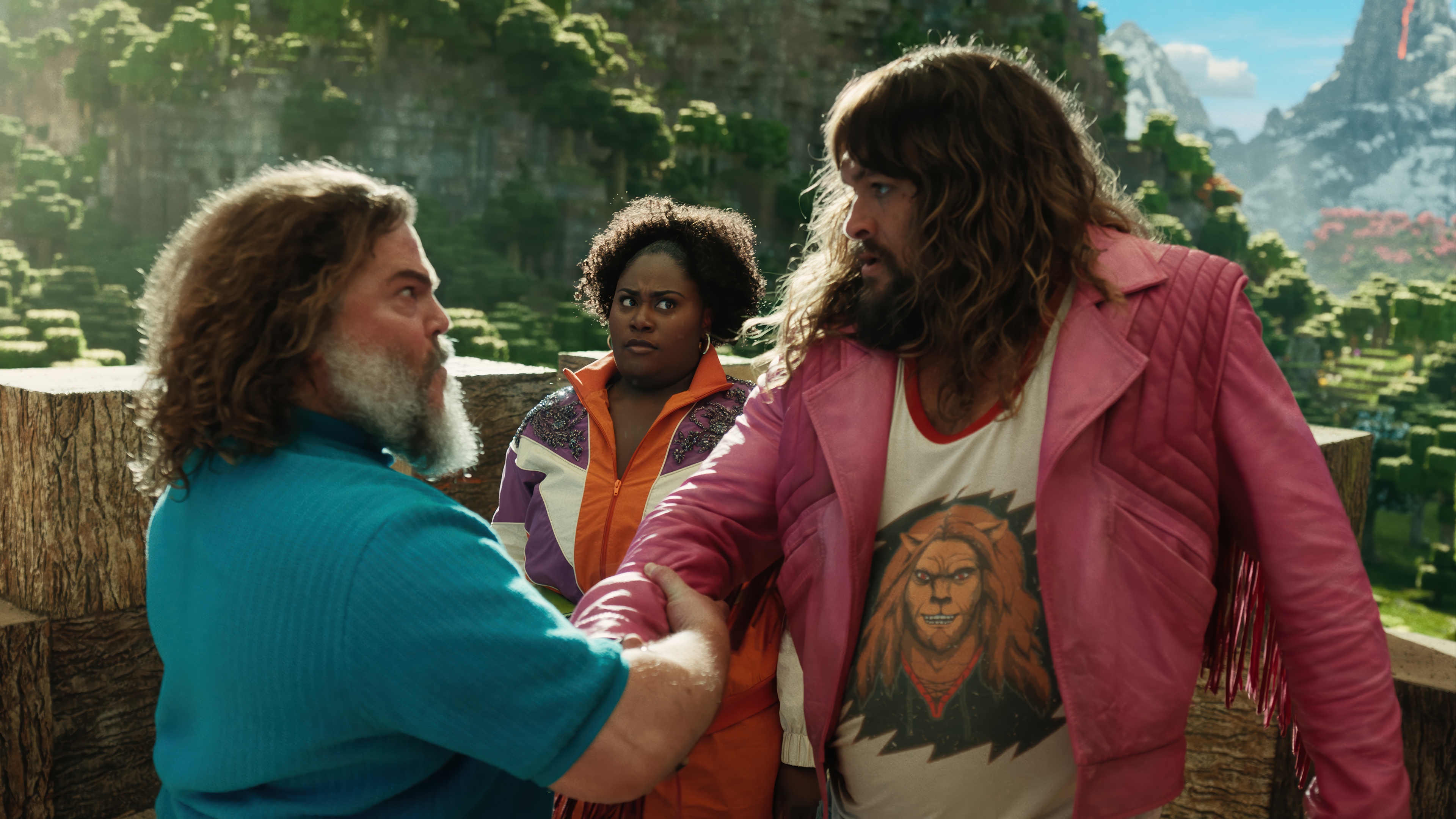 Jack Black and Jason Momoa in a Minecraft Movie HD Wallpaper