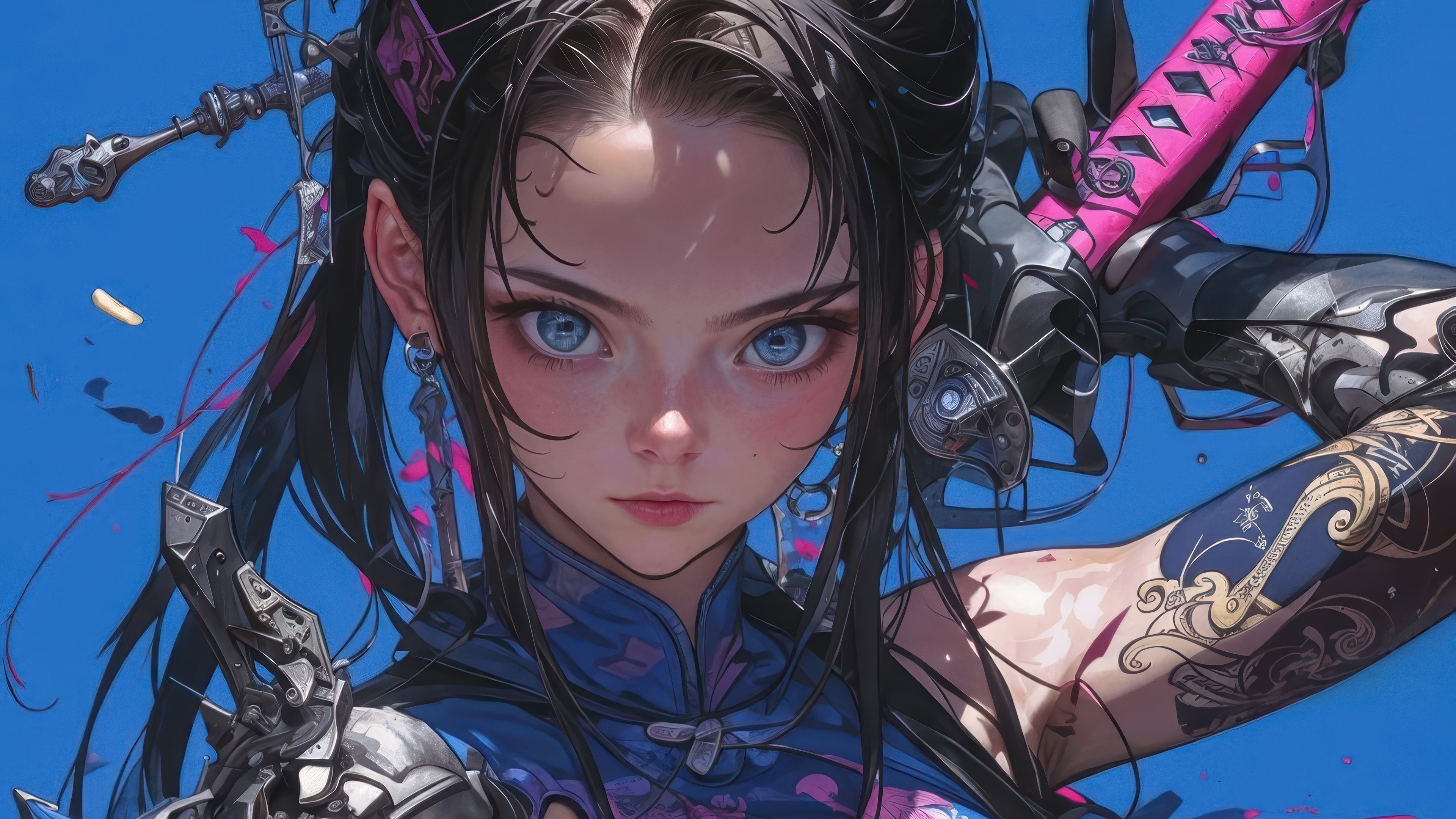 Anime Girl with Katana 4K HD Wallpaper