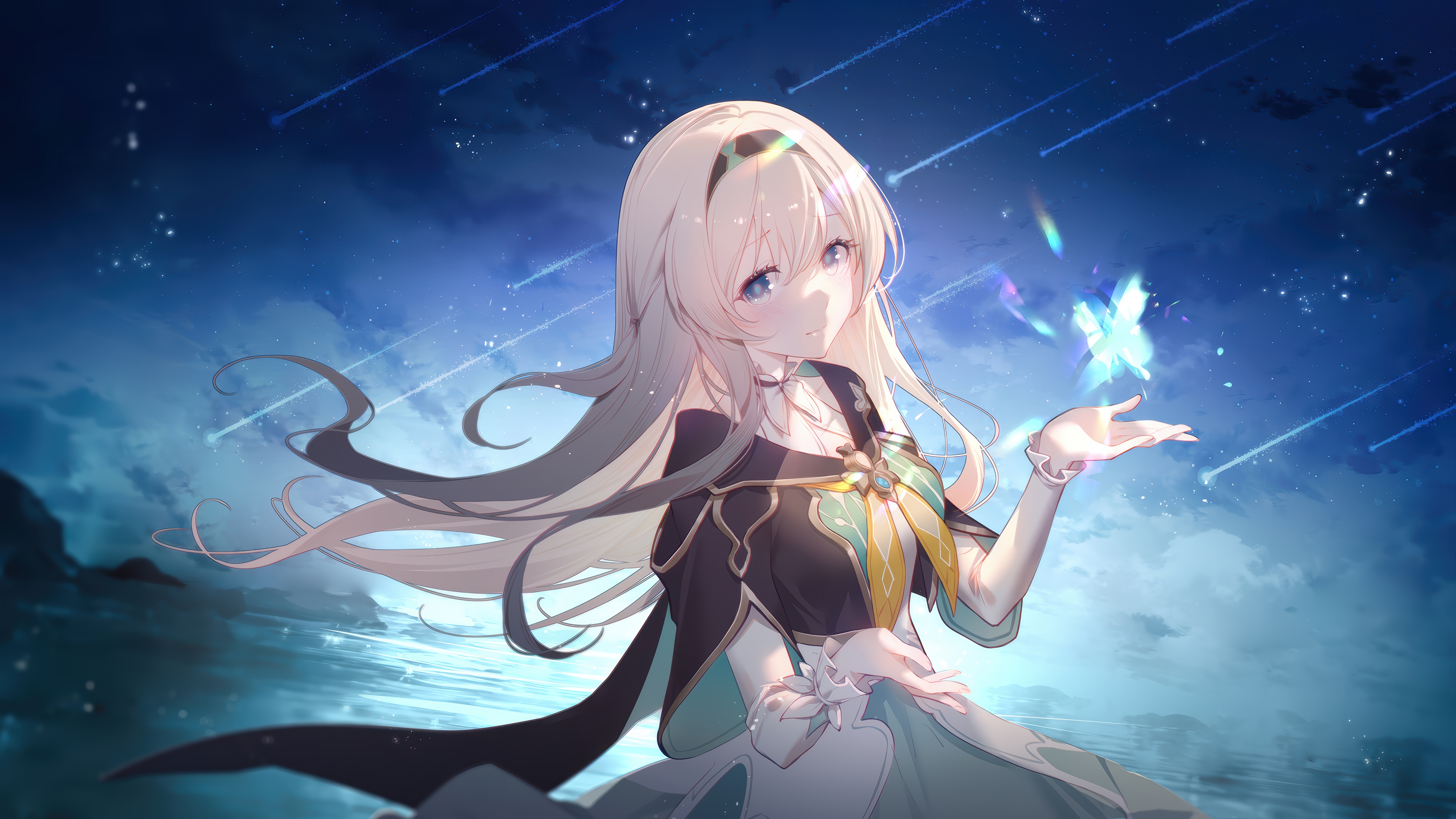 Firefly from Honkai: Star Rail with a butterfly HD Wallpaper
