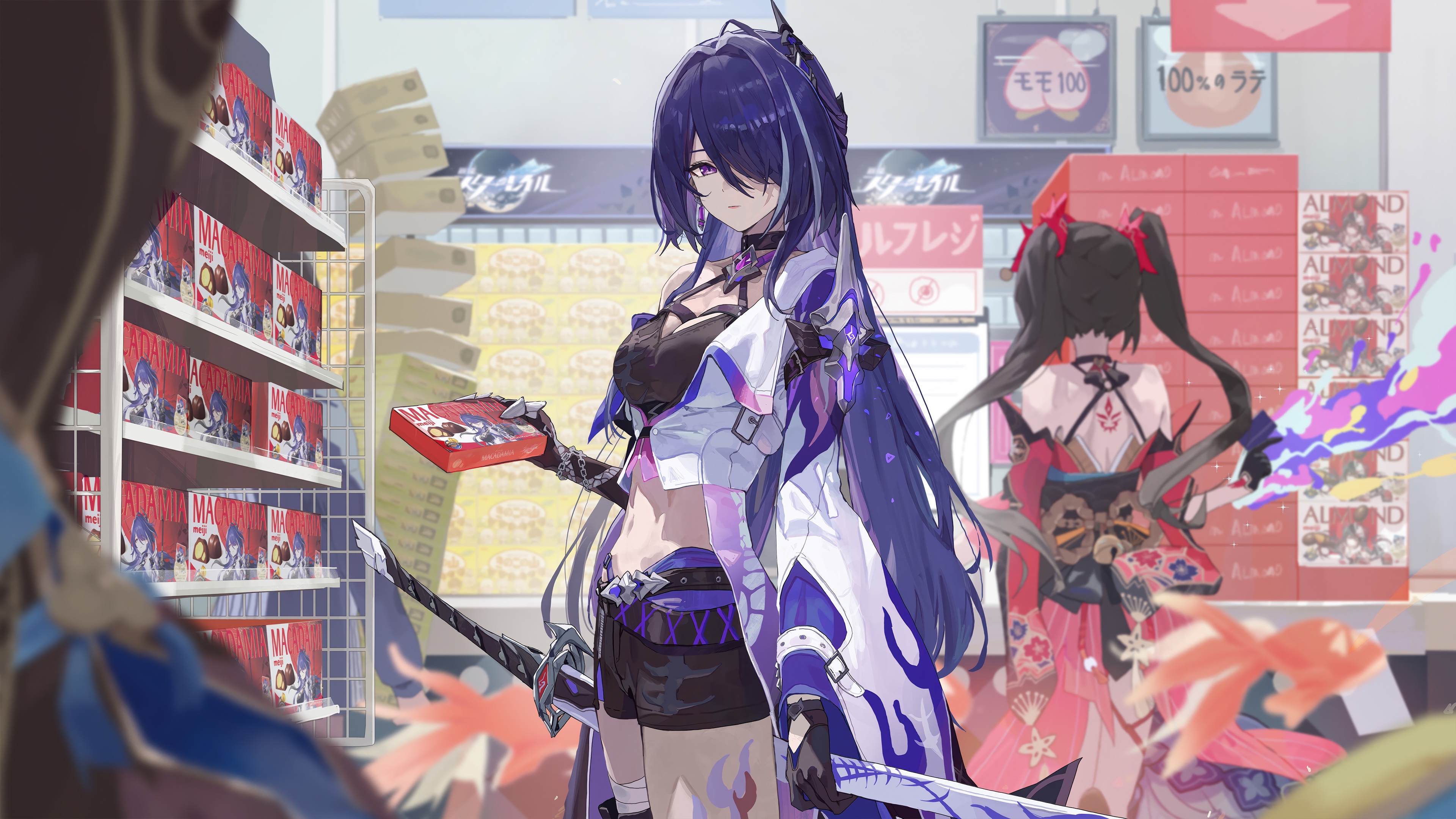 Acheron in a convenience store, Honkai: Star Rail 4K HD Wallpaper